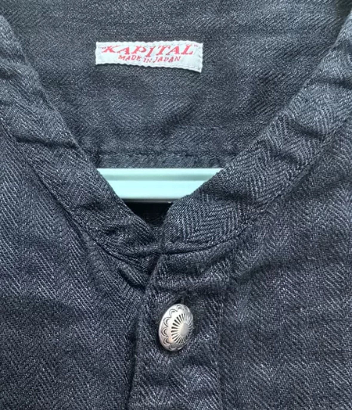Kapital Kapital silver button loose linen herringbone shirt Size US M / EU 48-50 / 2 - 6 Thumbnail