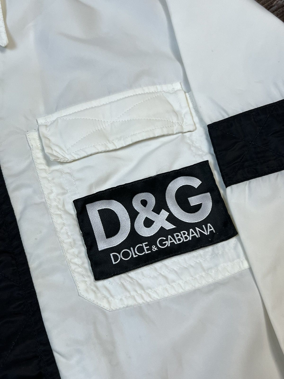 Dolce & Gabbana × Vintage 90’s Vintage Dolce Gabbana Patches White Over shirt Jacket Size US M / EU 48-50 / 2 - 5 Thumbnail