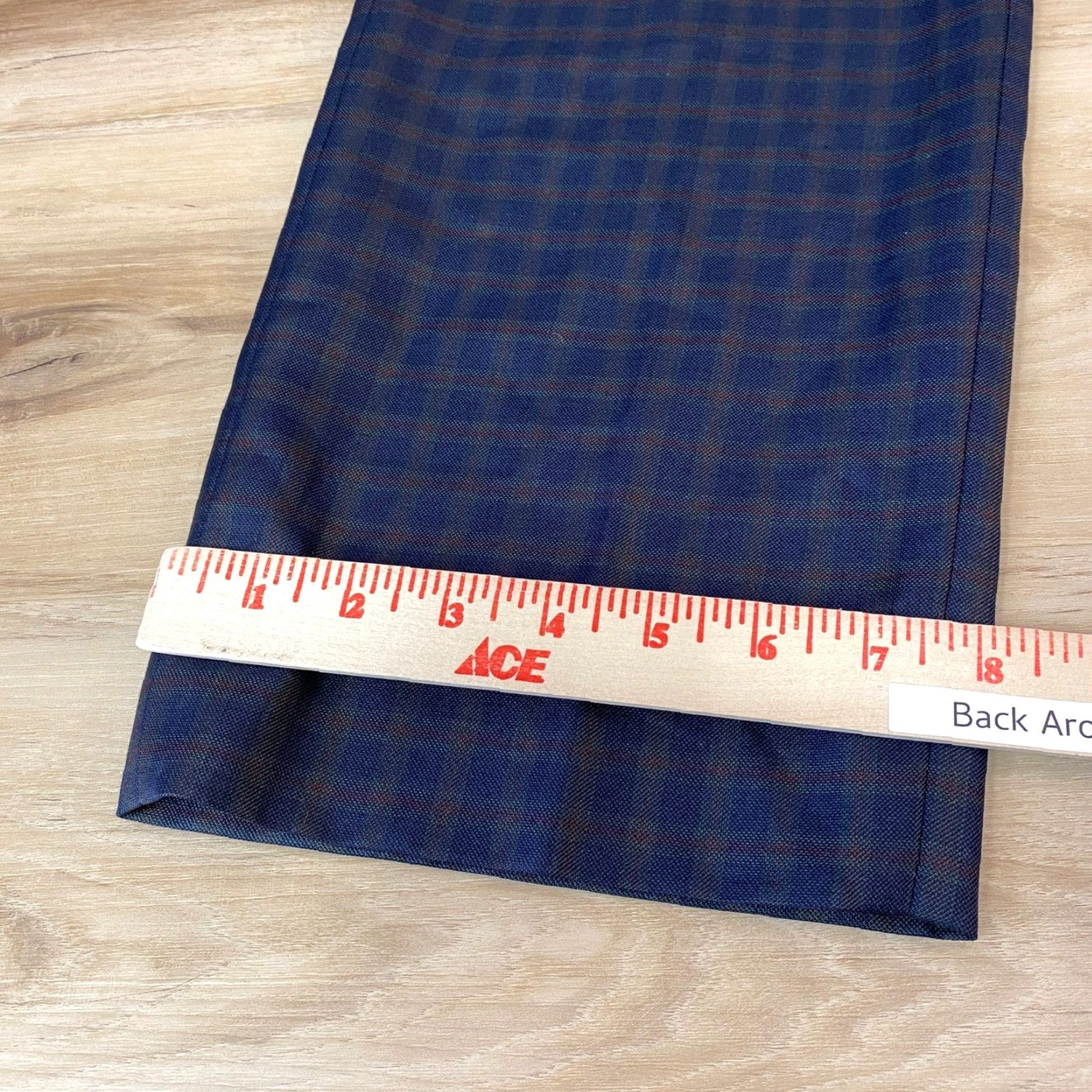Huntsman VINTAGE Huntsman & Sons Savile Row Wool Dress Trousers Navy Plaid US30 Men Regular 38 Wool Size US 30 / EU 46 - 7 Thumbnail