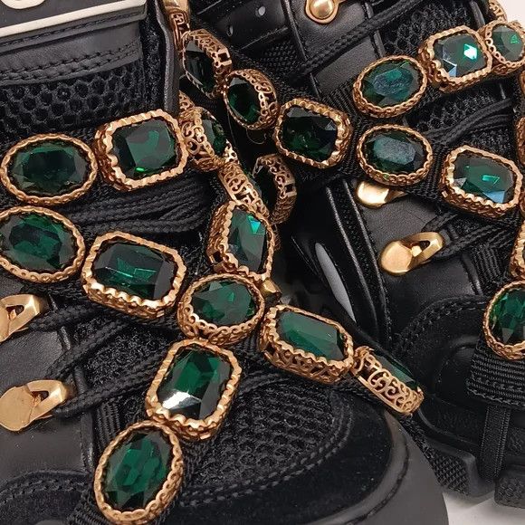 Gucci GUCCI Women's 'Black' Flashtreks w/ Crystals - EU36/US6 Size US 6 / IT 36 - 7 Thumbnail