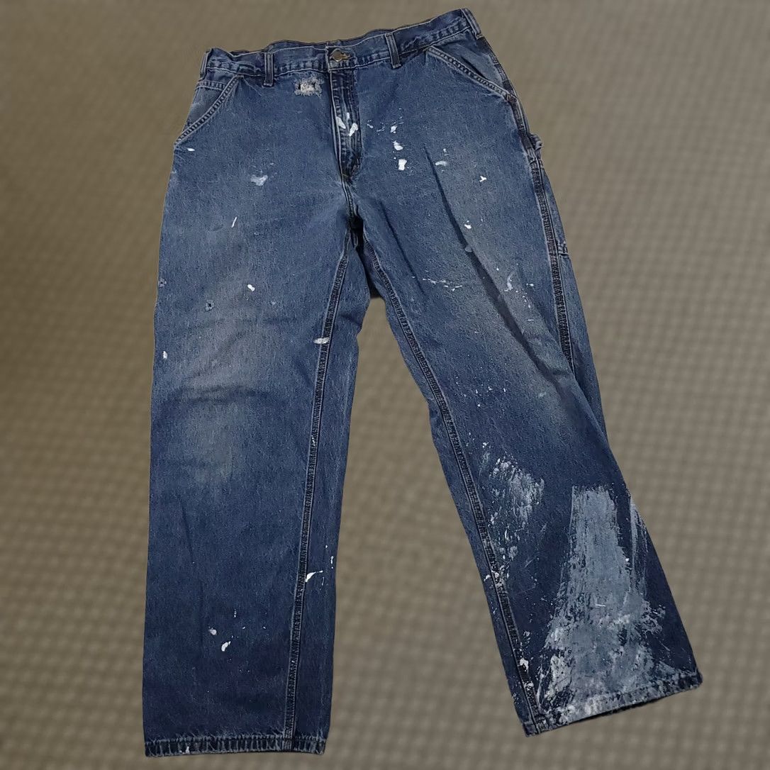 Carhartt Carhartt B13 Dungaree Carpenter Denim Jeans Blue Mens 38x32 Grunge Workwear Size US 38 / EU 54 - 1 Thumbnail