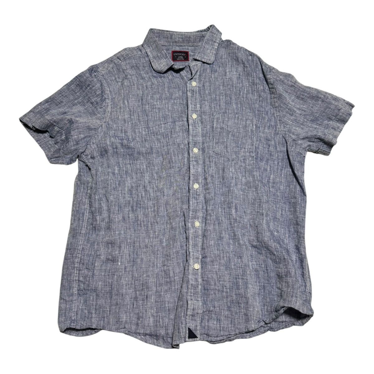 UNTUCKit UNTUCKit Blue Collared Button Up Short Sleeve Shirt Men's L Size US L / EU 52-54 / 3 - 1 Thumbnail