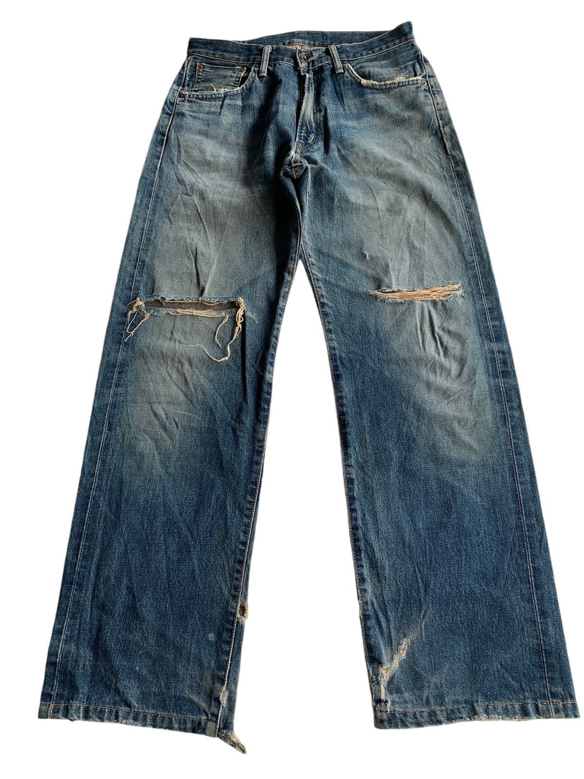 Japanese Brand × Kapital × Vintage Vintage Edwin 505X Redline Selvedge Distressed Denim☠️ Size US 31 - 1 Thumbnail