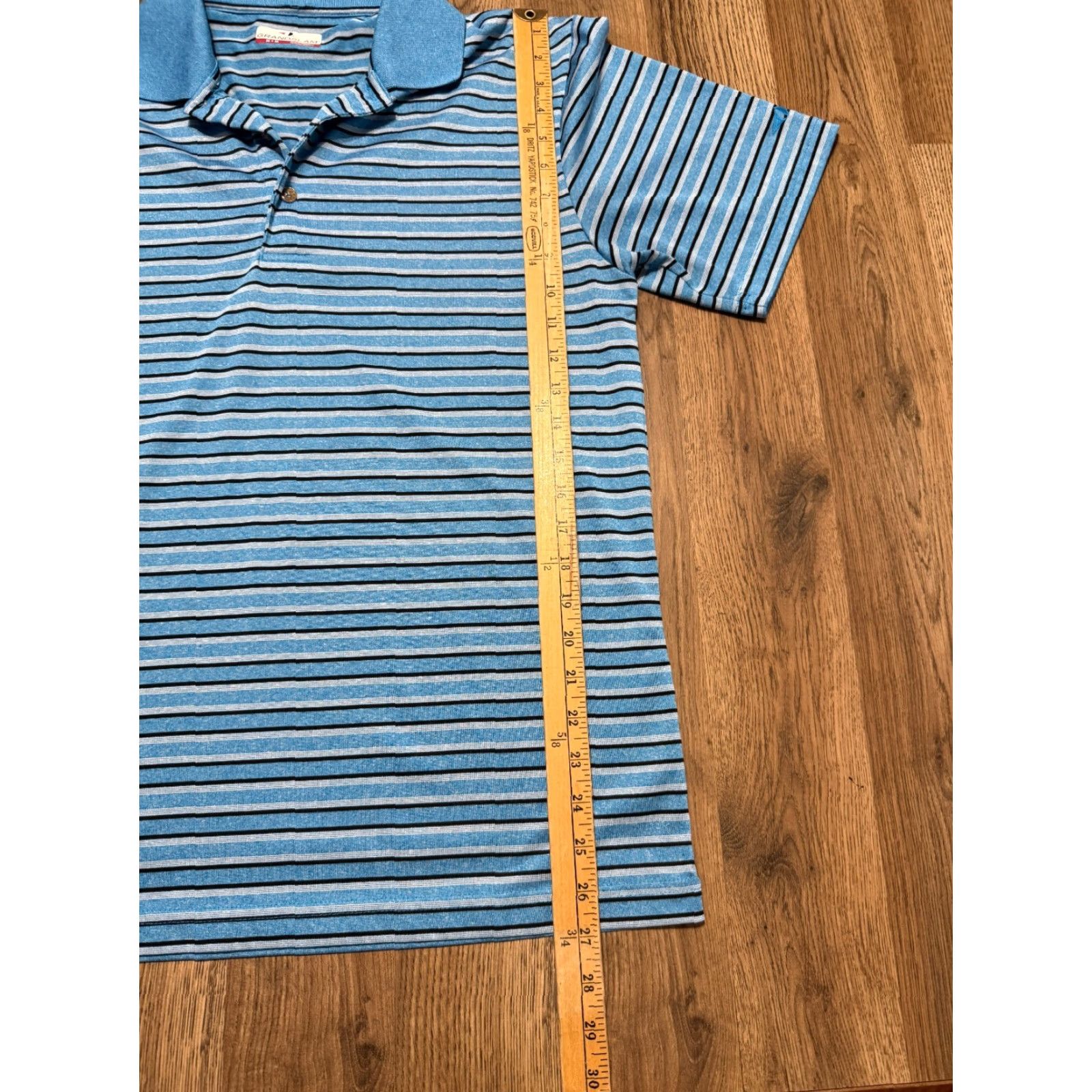 Vintage Grand Slam Shirt Polo Button Up Short Sleeve Striped Blue Medium Mens Regular Size M Size US M / EU 48-50 / 2 - 6 Thumbnail