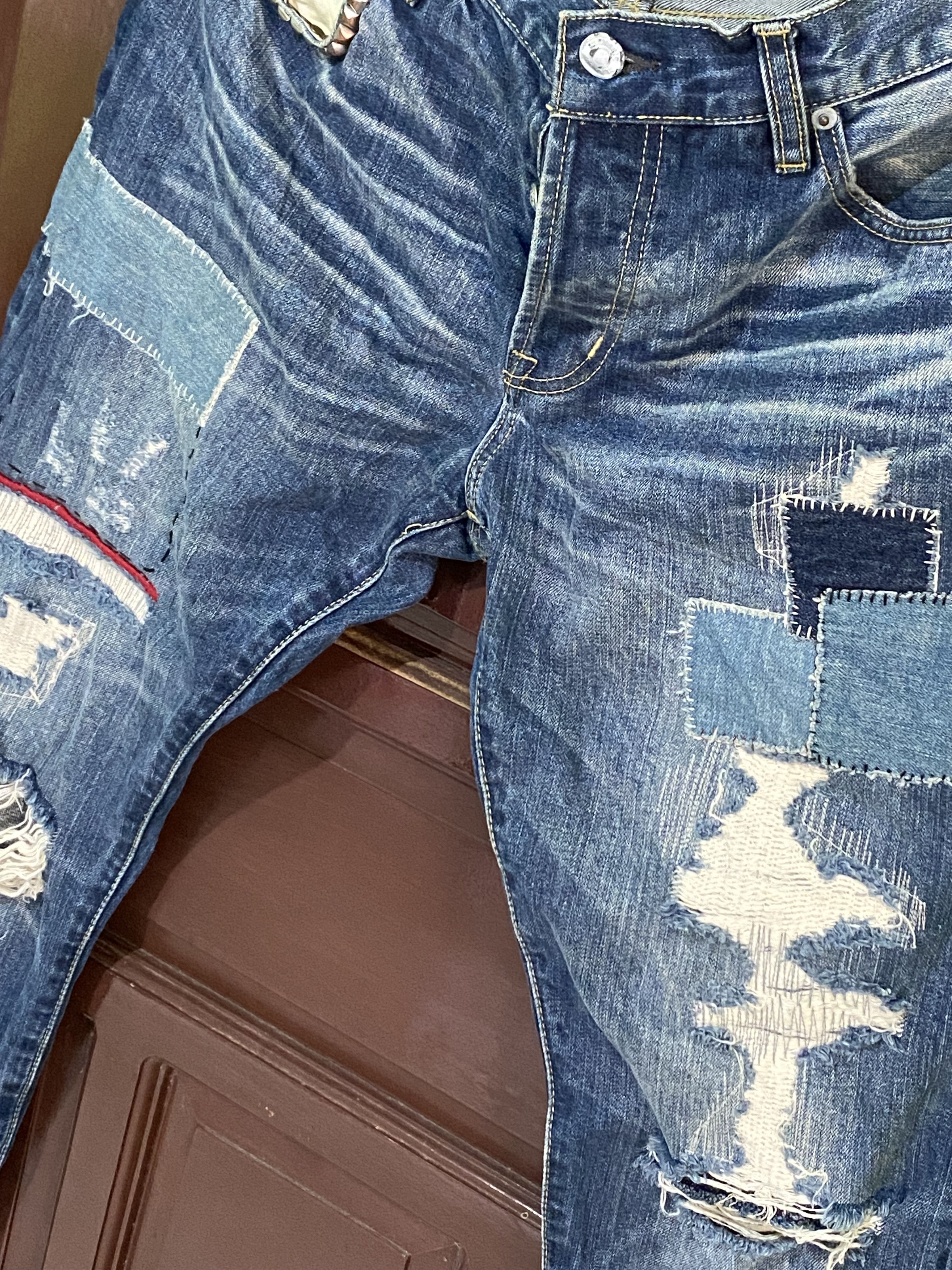 Hysteric Glamour × Vintage Hysteric Glamour Selvedge Distressed Punk Jeans Size US 33 - 2 Thumbnail