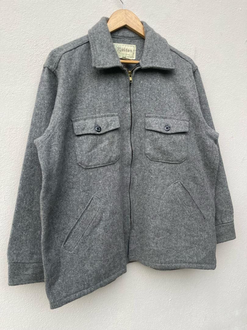 Vintage Melton Wool Zipper Jacket Size US L / EU 52-54 / 3 - 3 Thumbnail