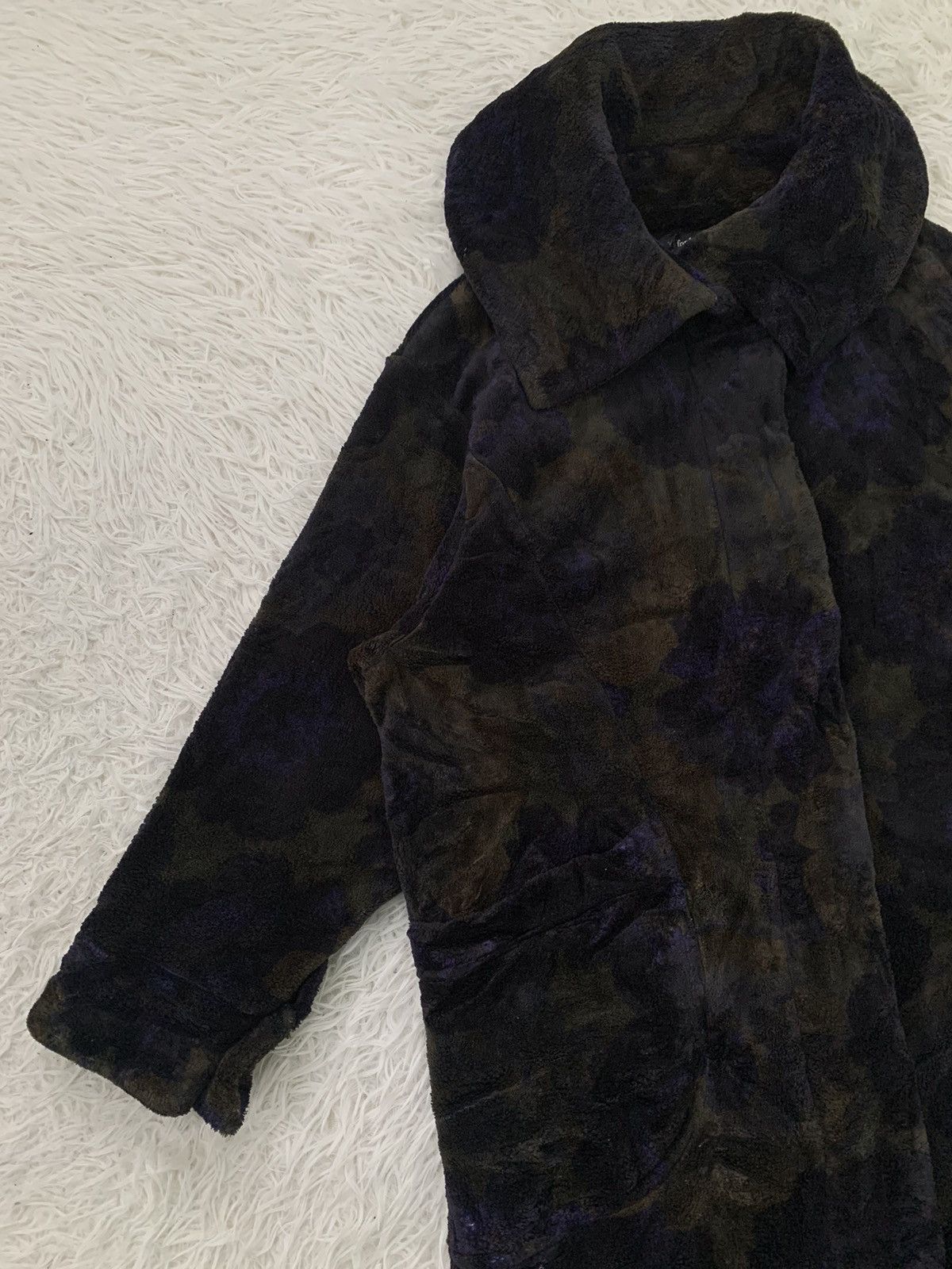 Yohji Yamamoto Cozy Flowers Art Y's For Living Fleece Long Coat Size US S / EU 44-46 / 1 - 4 Thumbnail