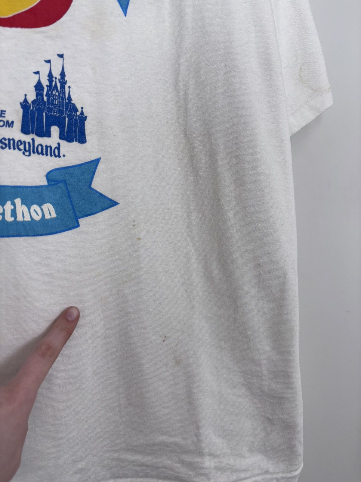 Disney Vintage 1990s Disneyland USA Big Logo White T-Shirt Tee Size US XL / EU 56 / 4 - 5 Thumbnail