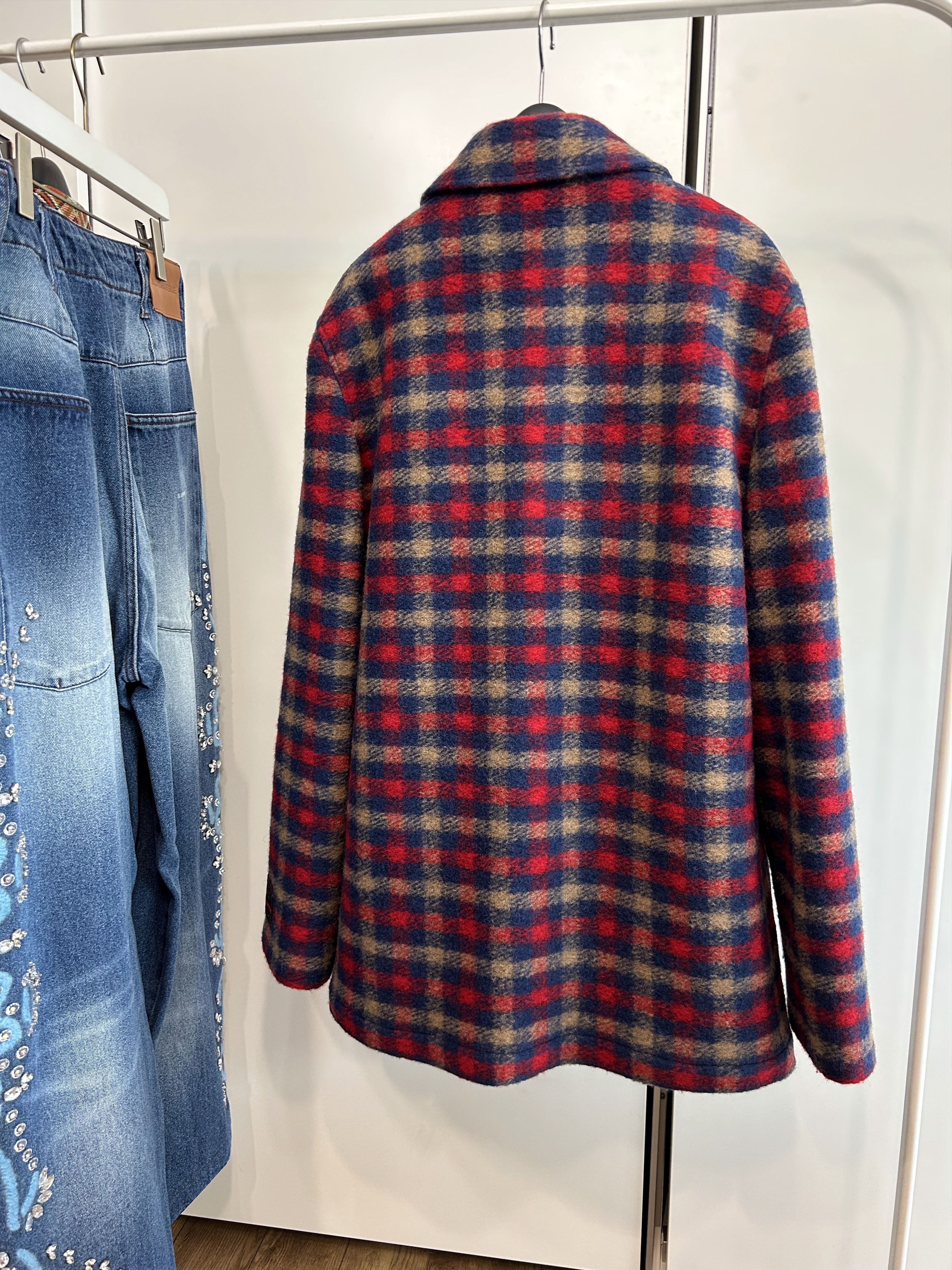 Gucci GUCCI Bycolor Wool Check Jacket Size 50L - 4 Thumbnail