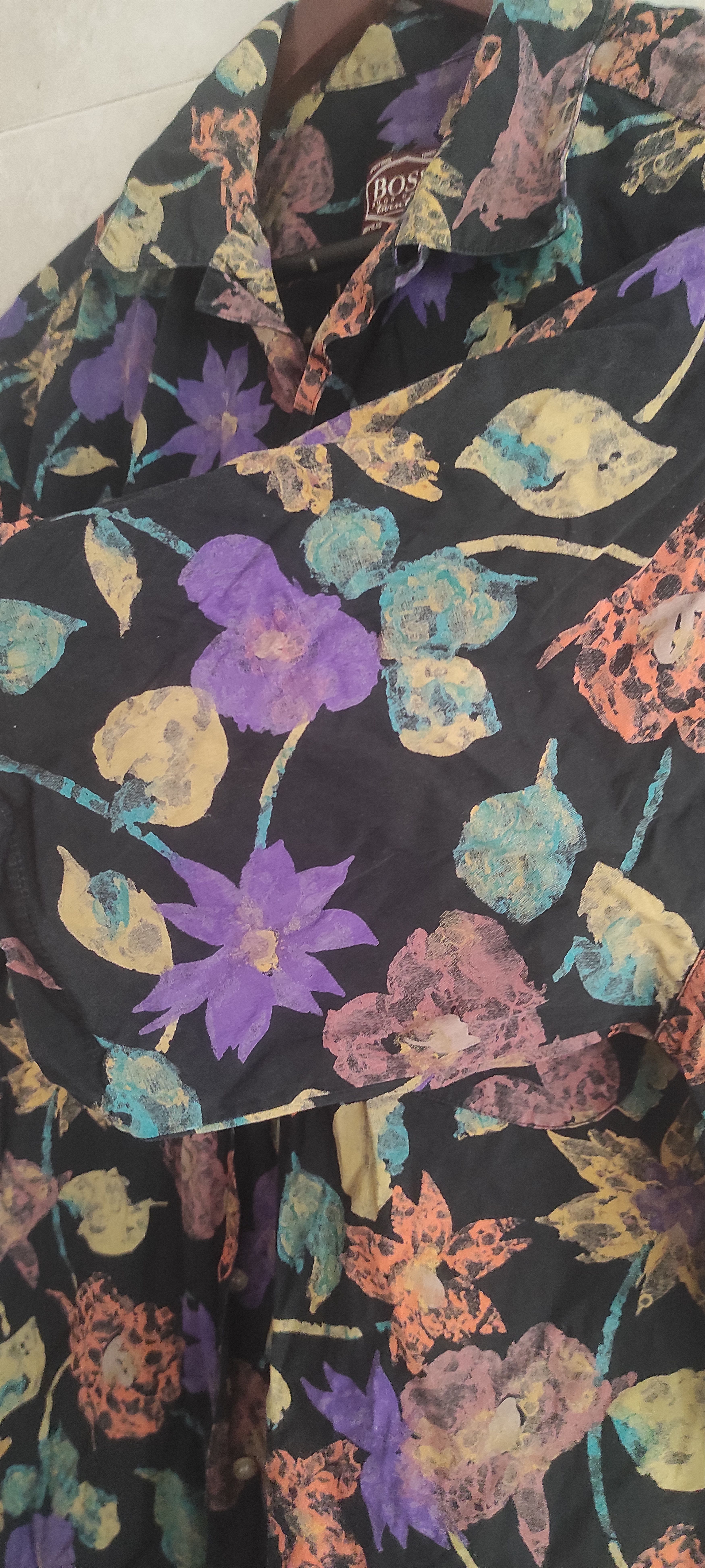 Hugo Boss VTG HUGO BOSS Shirt Men Hawaiian 90’s Floral Made In Germany Size US XL / EU 56 / 4 - 5 Thumbnail