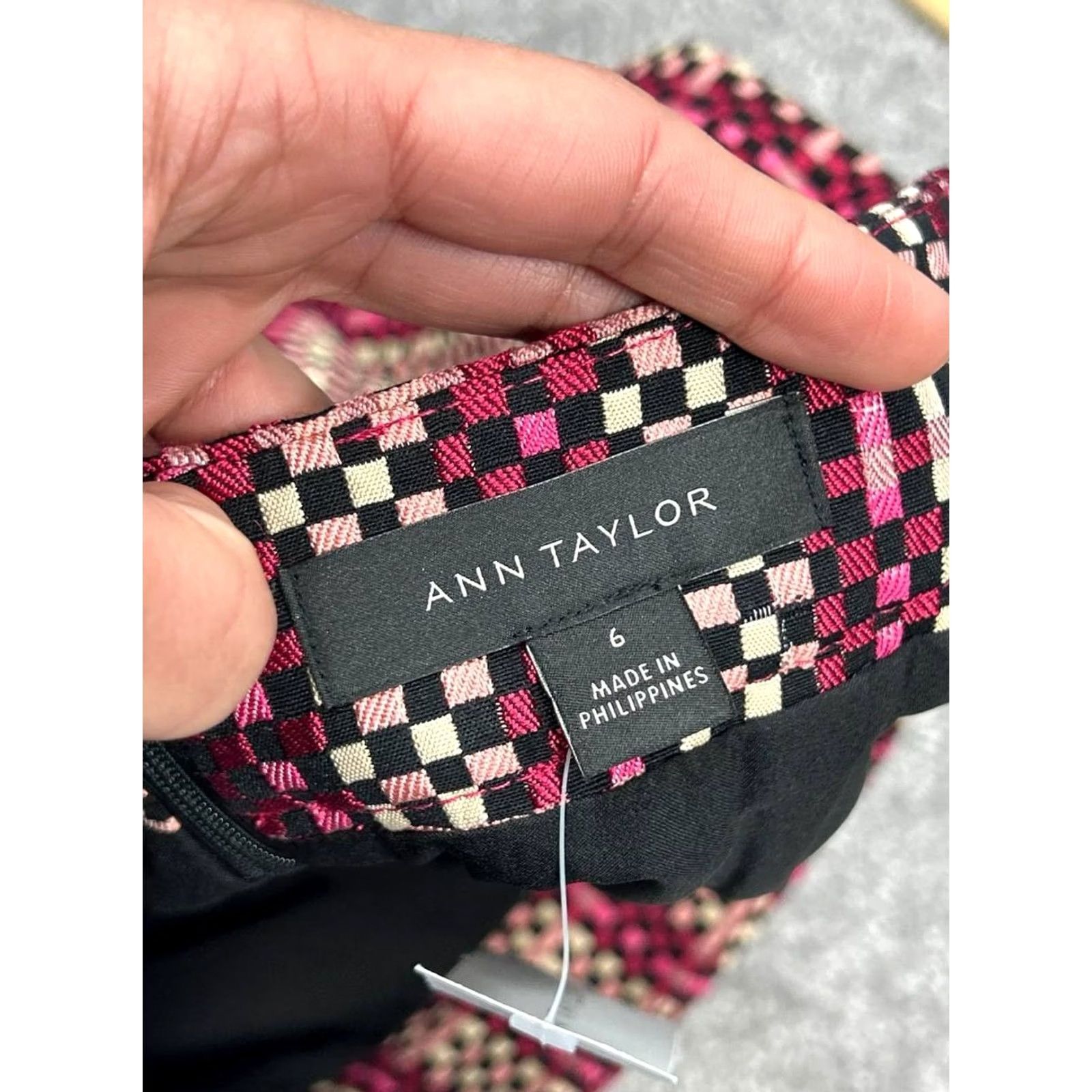Ann Taylor Ann Taylor Pencil Skirt Womens 6 Multicolor Straight Check Stretch Back Zip New Size 28" / US 6 / IT 42 - 6 Thumbnail