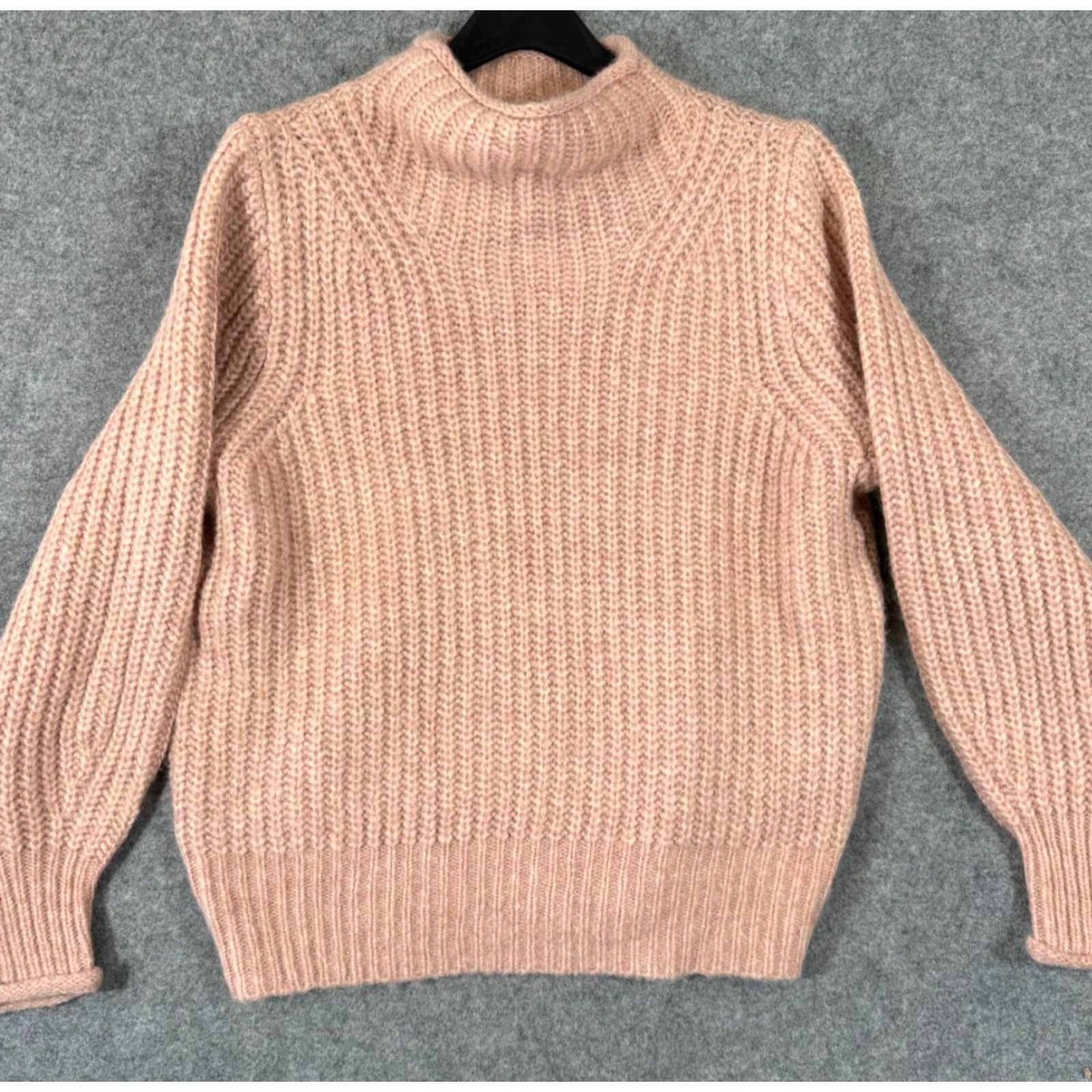 Madewell Madewell Pullover Sweater Womens S Pink Wool Blend Mock Neck Chunky-Knit Long Sleeve Womens Size S / US 4 / IT 40 - 2 Thumbnail