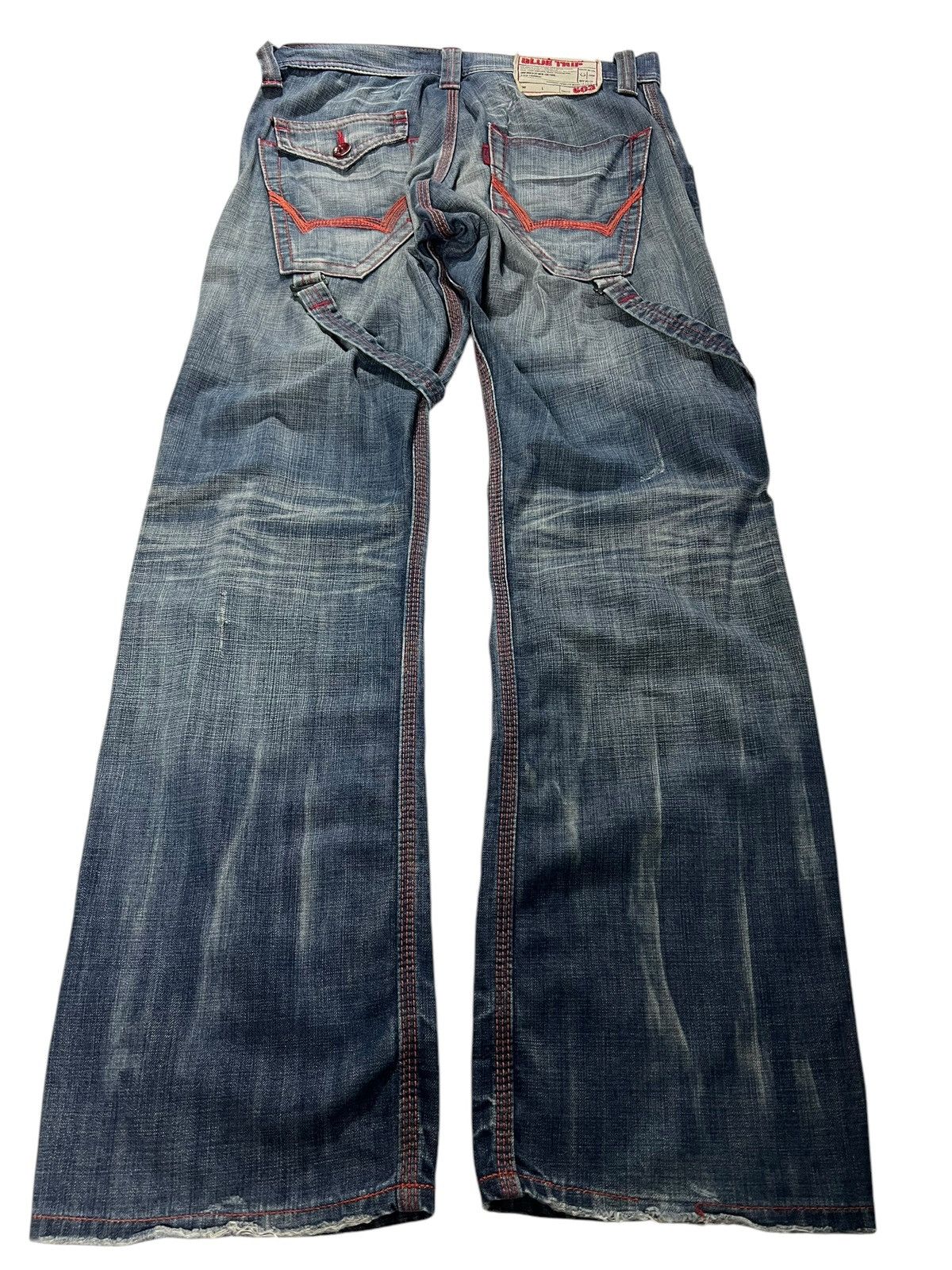 Edwin 💥Flare💥Vintage Edwin 503 Blue Trip Distress Jeans Size US 31 - 2 Thumbnail