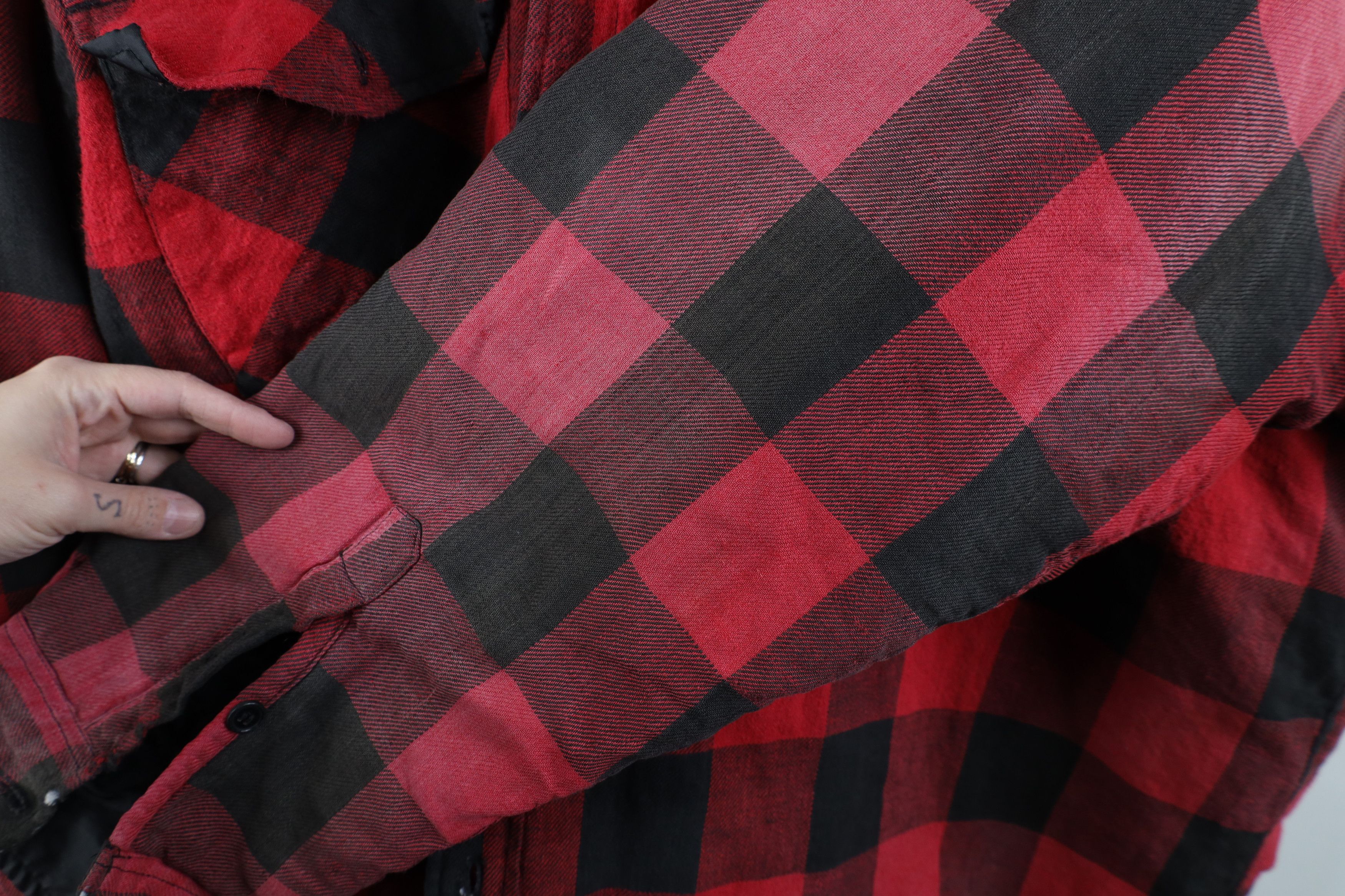 Vintage Vintage 90s Streetwear Quilted Flannel Shirt Jacket Plaid Size US XXL / EU 58 / 5 - 7 Thumbnail