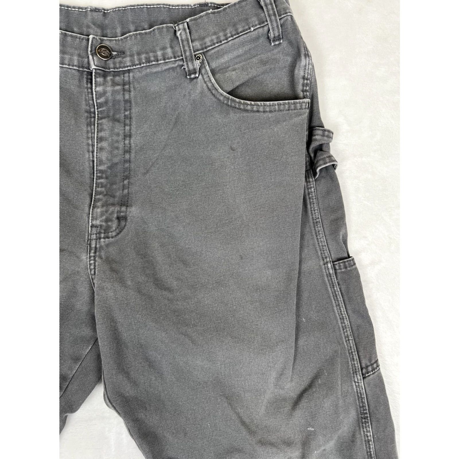 Dickies VINTAGE Dickies Carpenter Denim Jeans Mens 36x30 Gray Denim Workwear Straight 36 Inseam Cotton Zip Fly Pockets Hammer Loop Mens Size US 36 / EU 52 - 3 Thumbnail