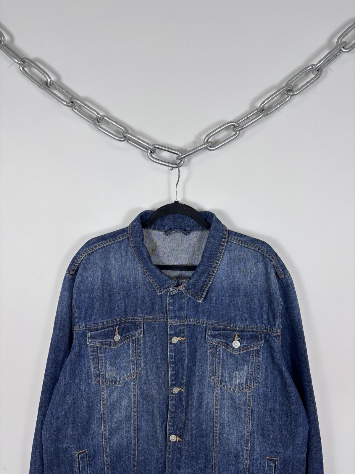 Harley Davidson Vintage Harley Davidson Big Embroidered Logo Denim Jacket Size US XXL / EU 58 / 5 - 3 Thumbnail