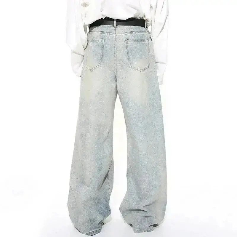 Japanese Brand Light style washed blue baggy jeans Size US 34 / EU 50 - 6 Thumbnail