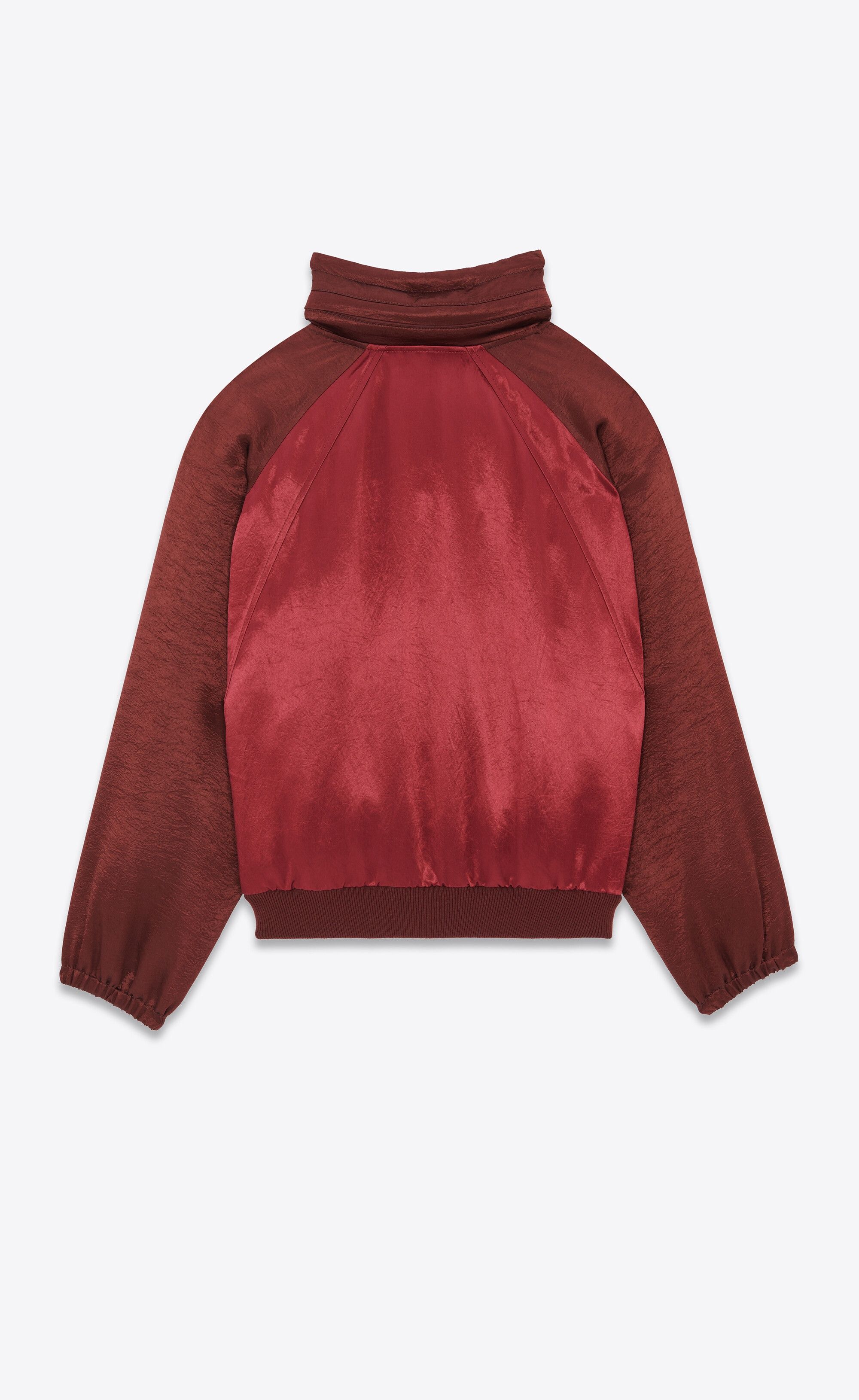 Saint Laurent Paris o1bcso1str0125 Cassandre Teddy Jacket In Satin in Bordeaux Size US S / EU 44-46 / 1 - 3 Thumbnail