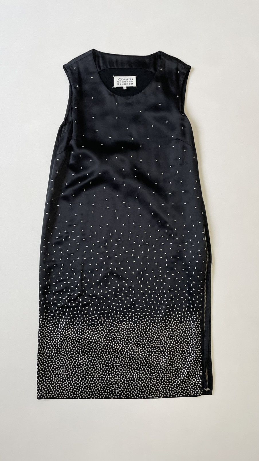 Maison Margiela S/S 12 Black Satin Metal Studded Maxi Dress Size M / US 6-8 / IT 42-44 - 17 Thumbnail