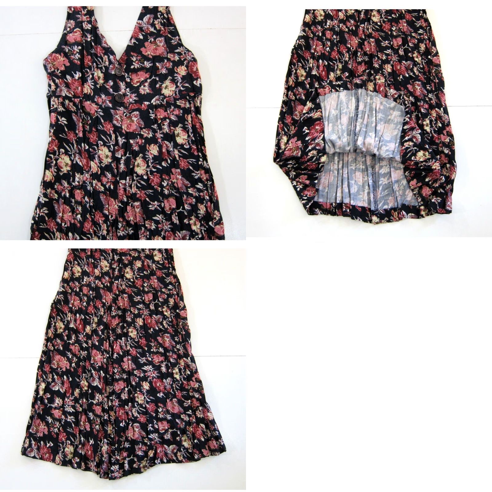 Vintage VINTAGE Helium Sun Dress Tank Dress M Black Floral Sleeveless Empire V-Neck Long Sun Dress M Size M / US 6-8 / IT 42-44 - 8 Thumbnail