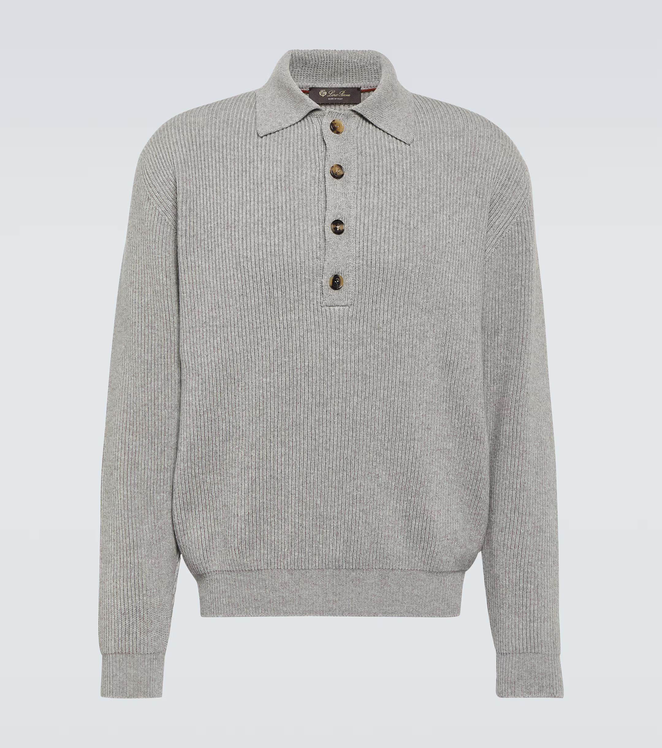 Loro Piana o1w1db10724 Leth Cashmere Polo Shirt in Grey Size US L / EU 52-54 / 3 - 1 Thumbnail
