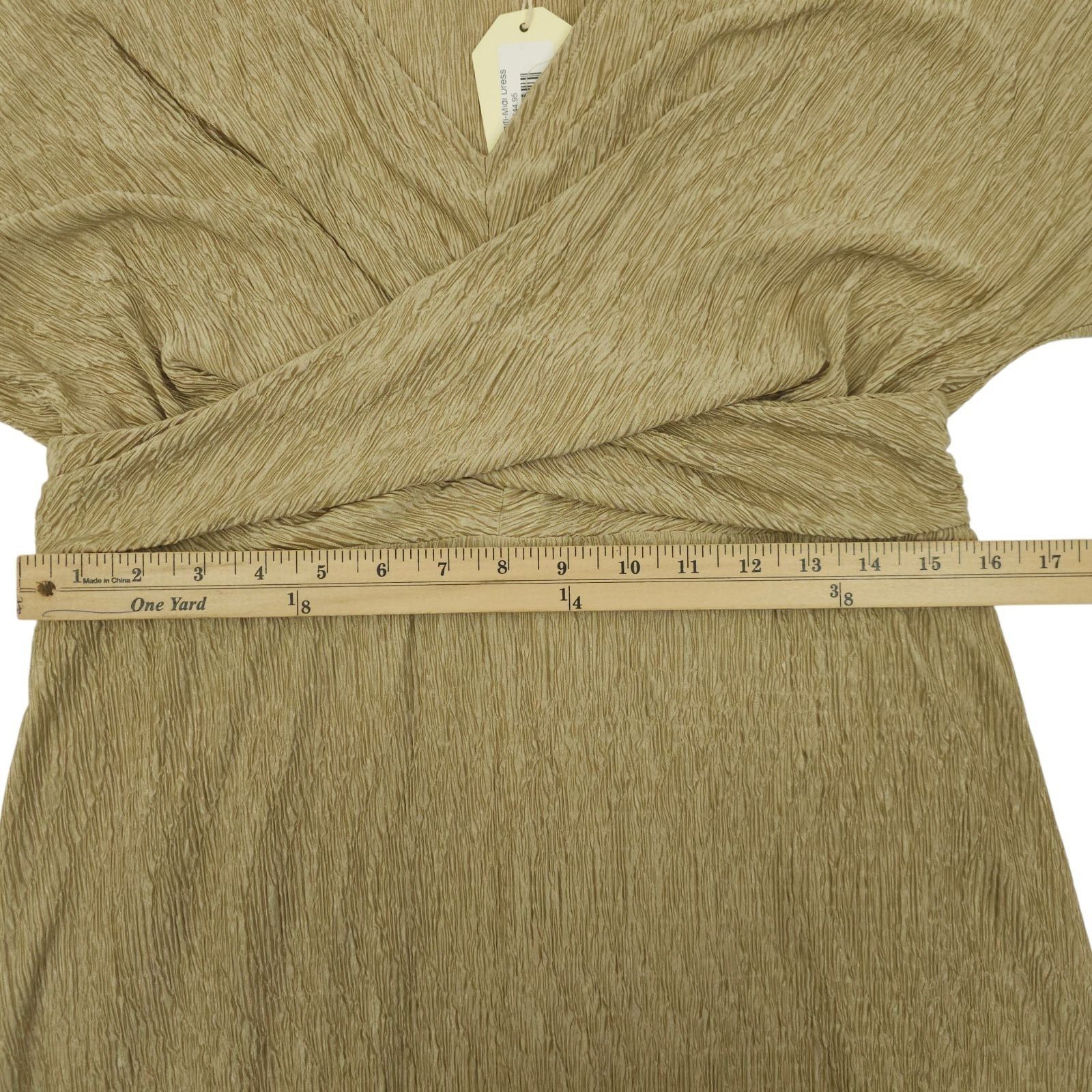 Other Jodifl Dress L Metallic Gold Shimmer Cross Front Maxi Slits Size L / US 10 / IT 46 - 5 Thumbnail
