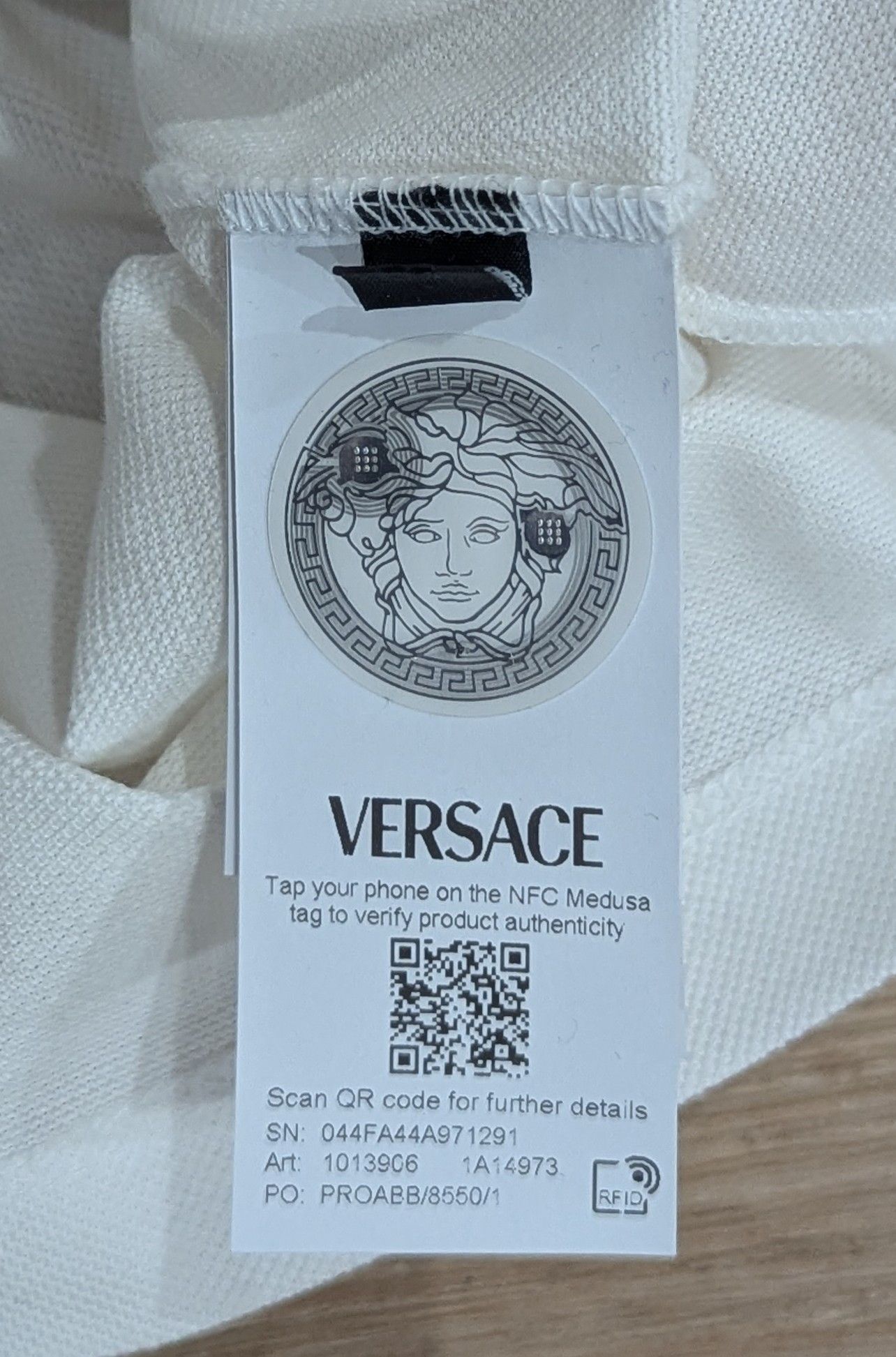 Versace VERSACE Barocco Crest Polo Shirt White/Gold Large Size US L / EU 52-54 / 3 - 6 Thumbnail
