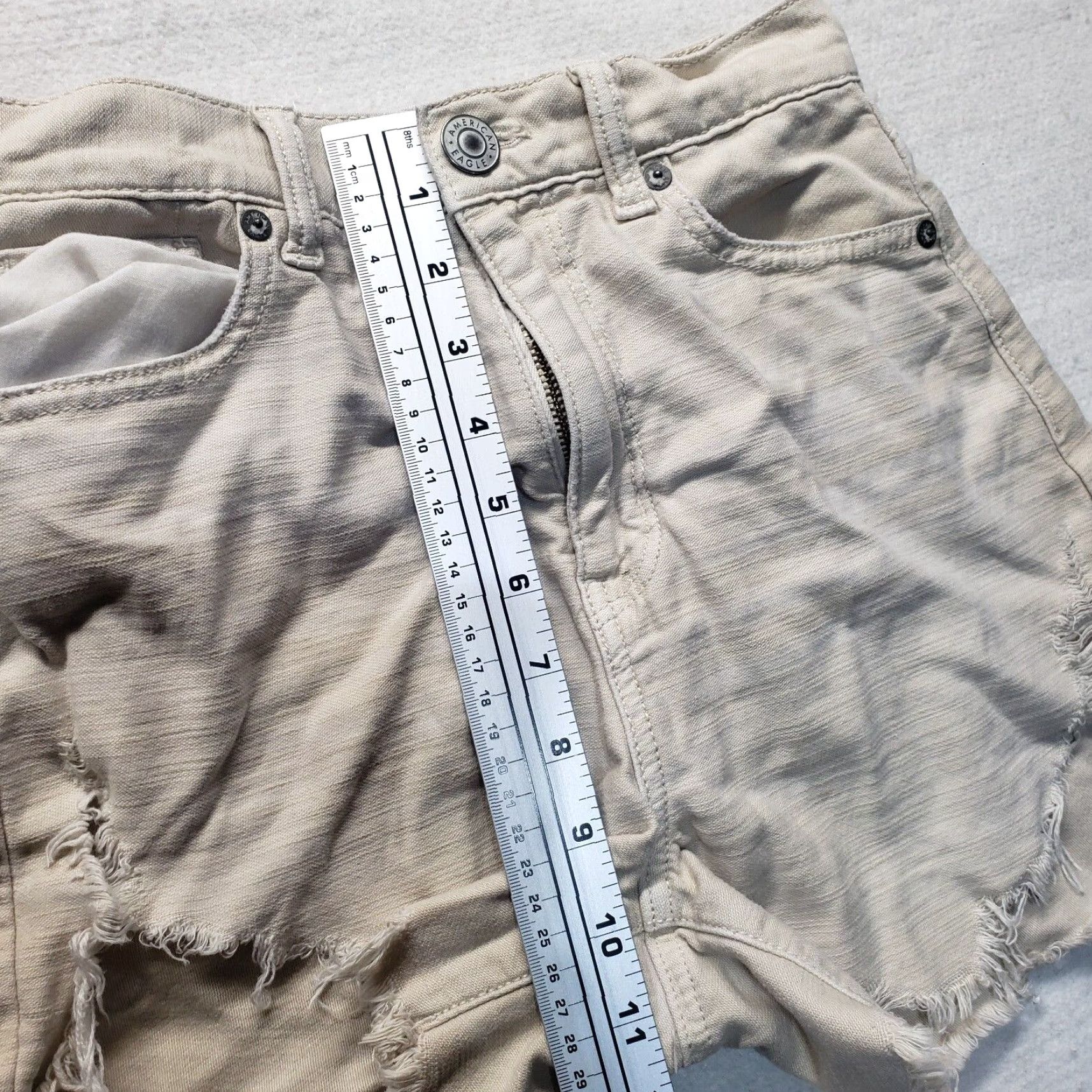 American Eagle Outfitters AMERICAN EAGLE Hi-Rise Shorty Tan Brown Cut Off Shorts Adult Women's Size 00 Size 24" / US 00 / IT 34 - 7 Thumbnail