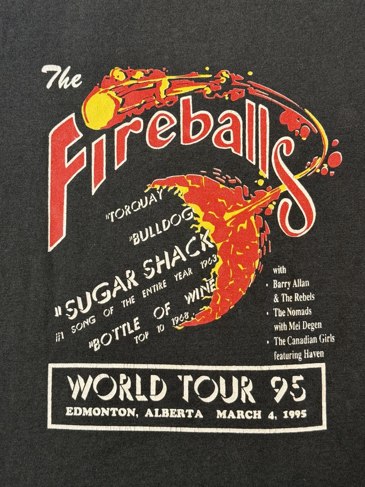 Fruit Of The Loom VTG The Fireballs Band T-shirt World Tour 1995 Tee - L Size US L / EU 52-54 / 3 - 3 Thumbnail