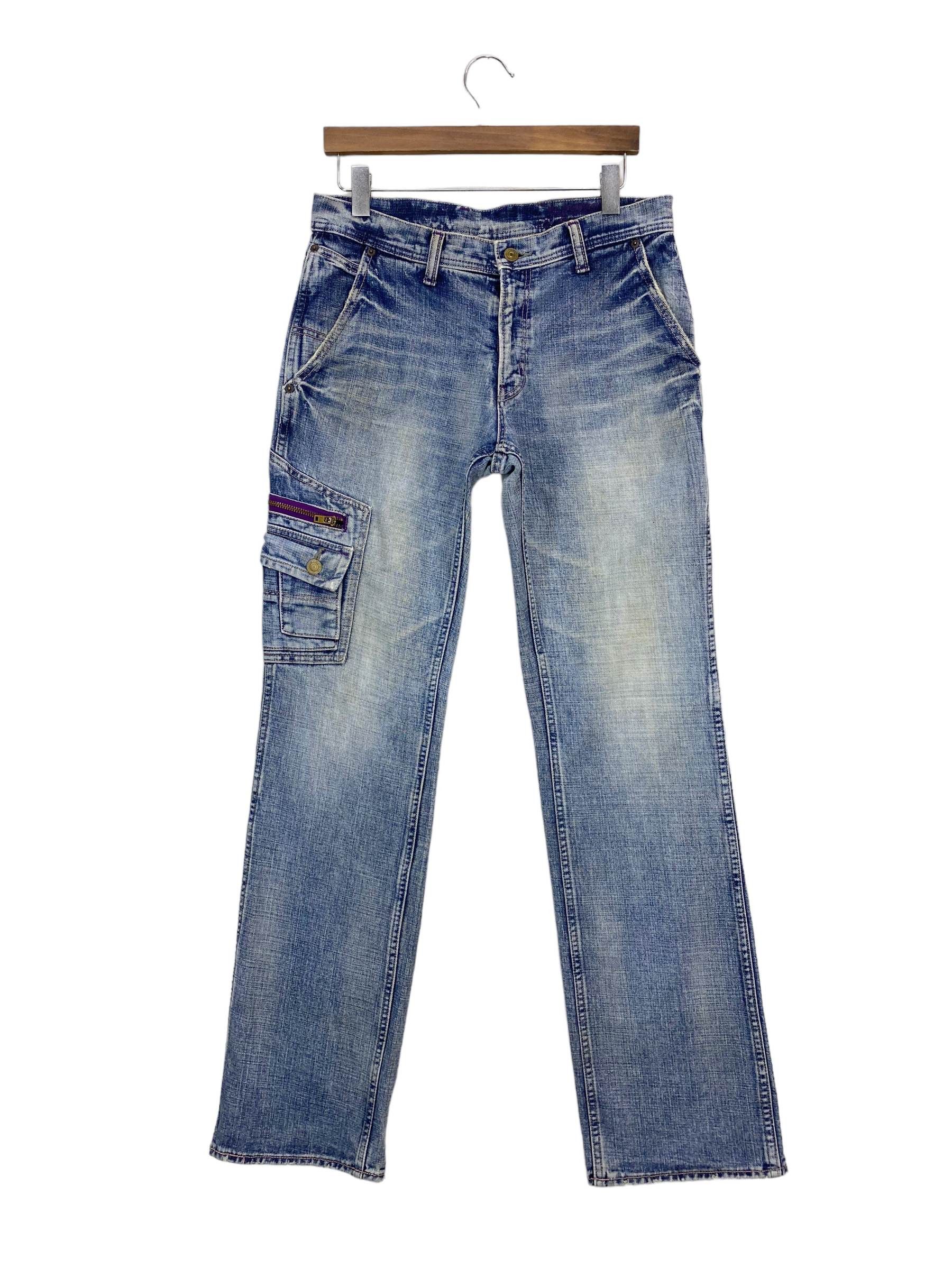 Japanese Brand Cargo Denim Jeans Japanese Surfwear Hip Hop Size US 33 - 2 Thumbnail