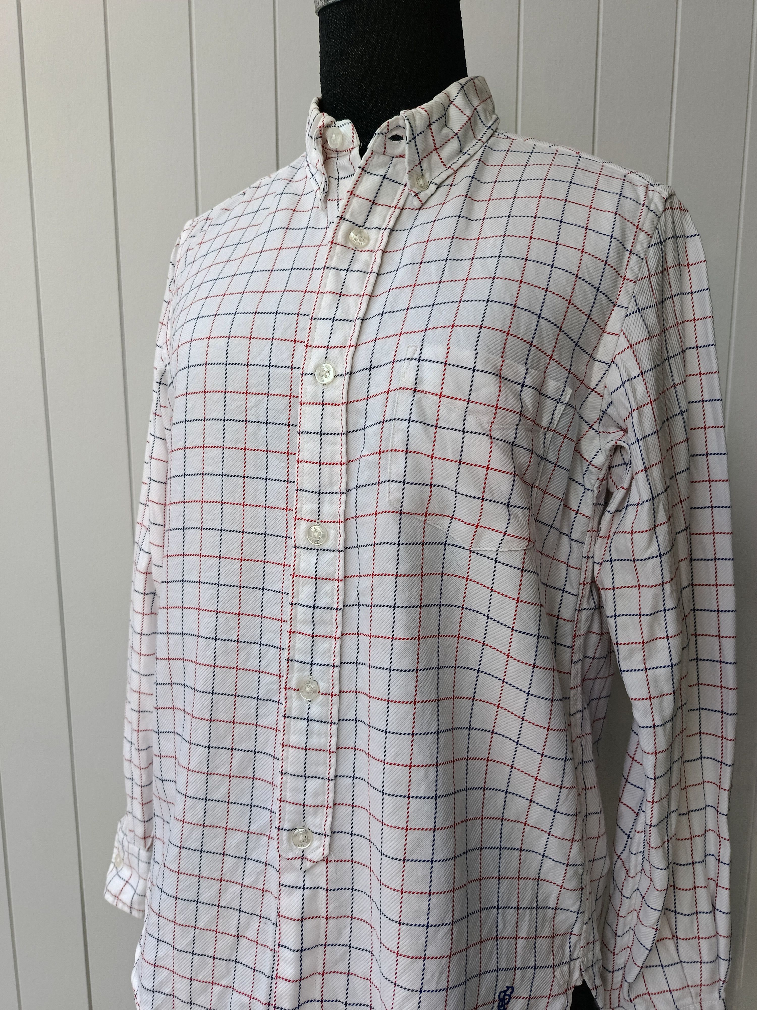Beams Plus × Japanese Brand BEAMS BOY white square check striped button down shirt S M Size M / US 6-8 / IT 42-44 - 4 Thumbnail