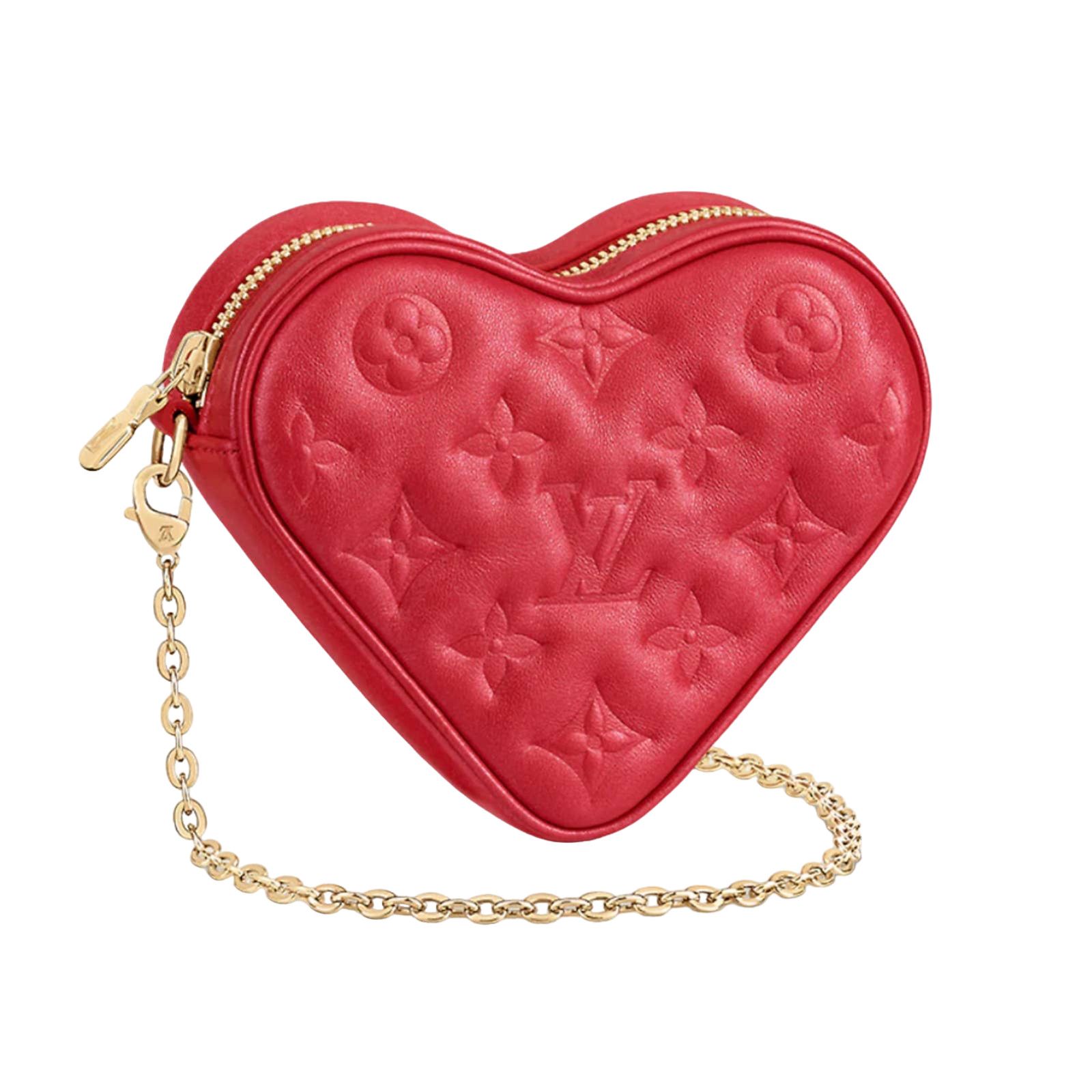 Louis Vuitton Heart On Chain Red Monogram Sac Coeur Love Bag