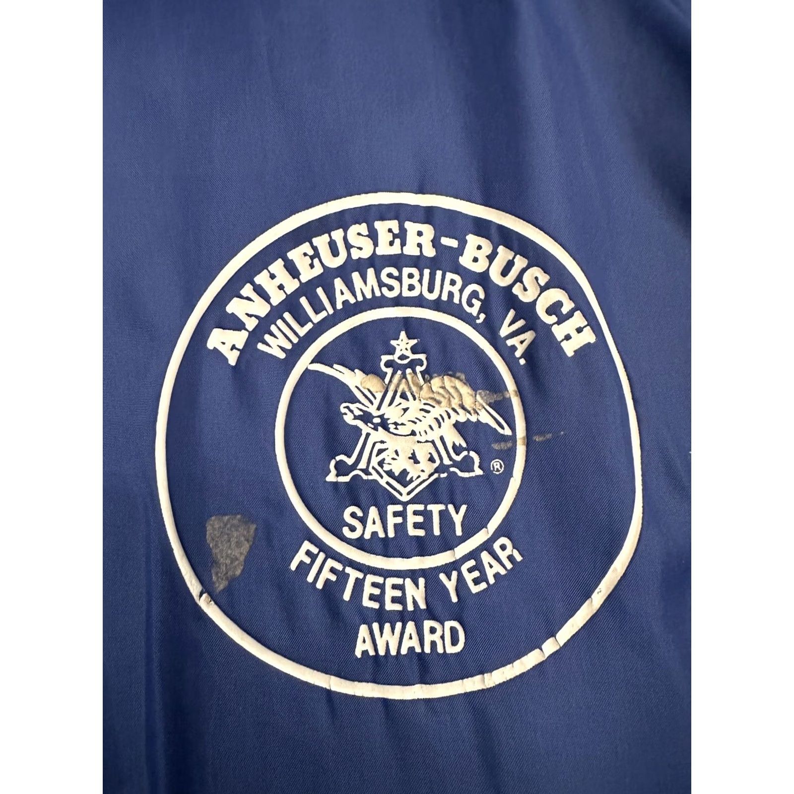 Vintage VINTAGE Anheuser-Busch Jacket Beer 15 Year Safety Award Jacksonville, VA Large Nylon Overcoat Men Blue Jacket L Mens Size US L / EU 52-54 / 3 - 2 Thumbnail