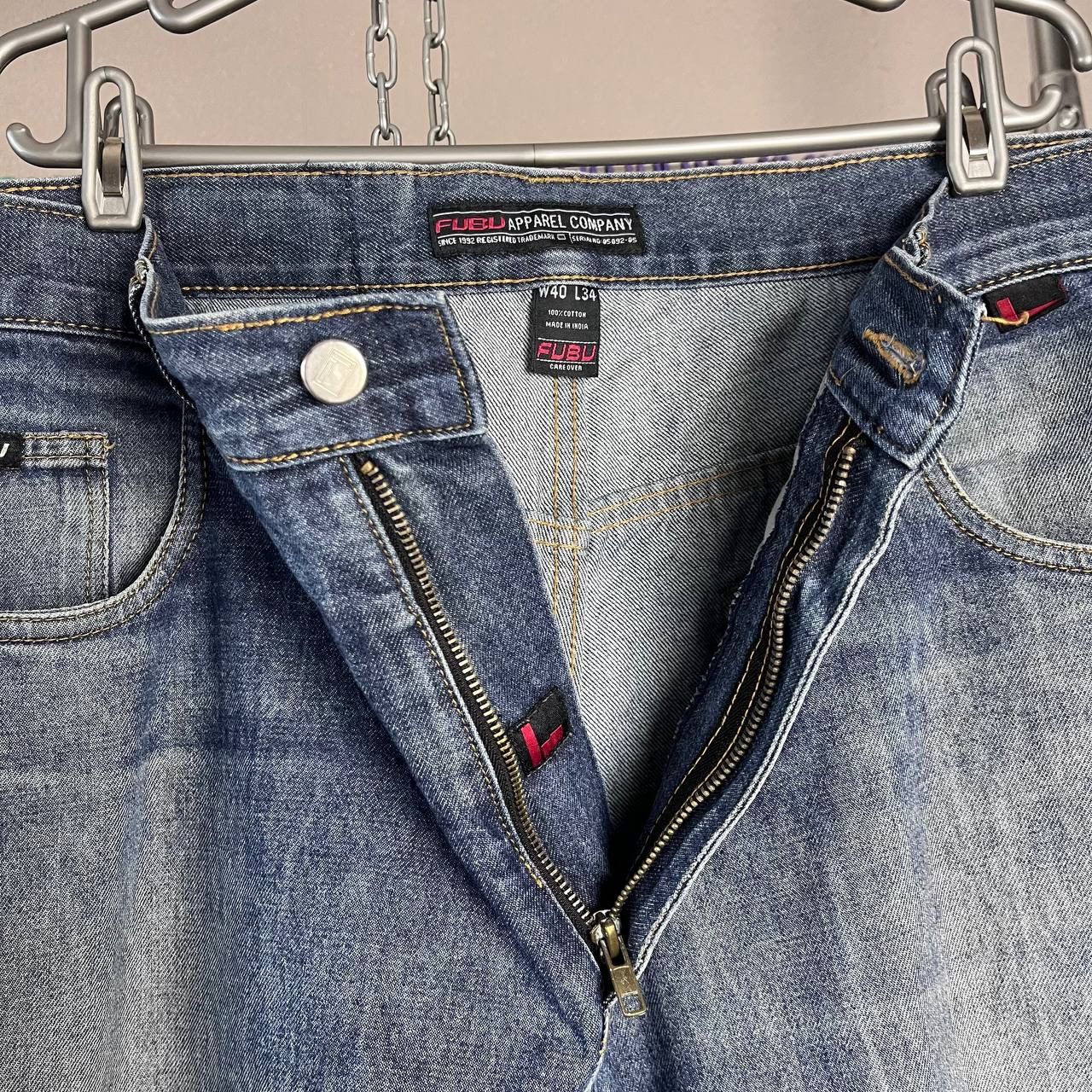 Fubu Vintage 90s FUBU Relaxed Rap Baggy Blue Faded Denim Pants Size US 40 / EU 56 - 13 Thumbnail