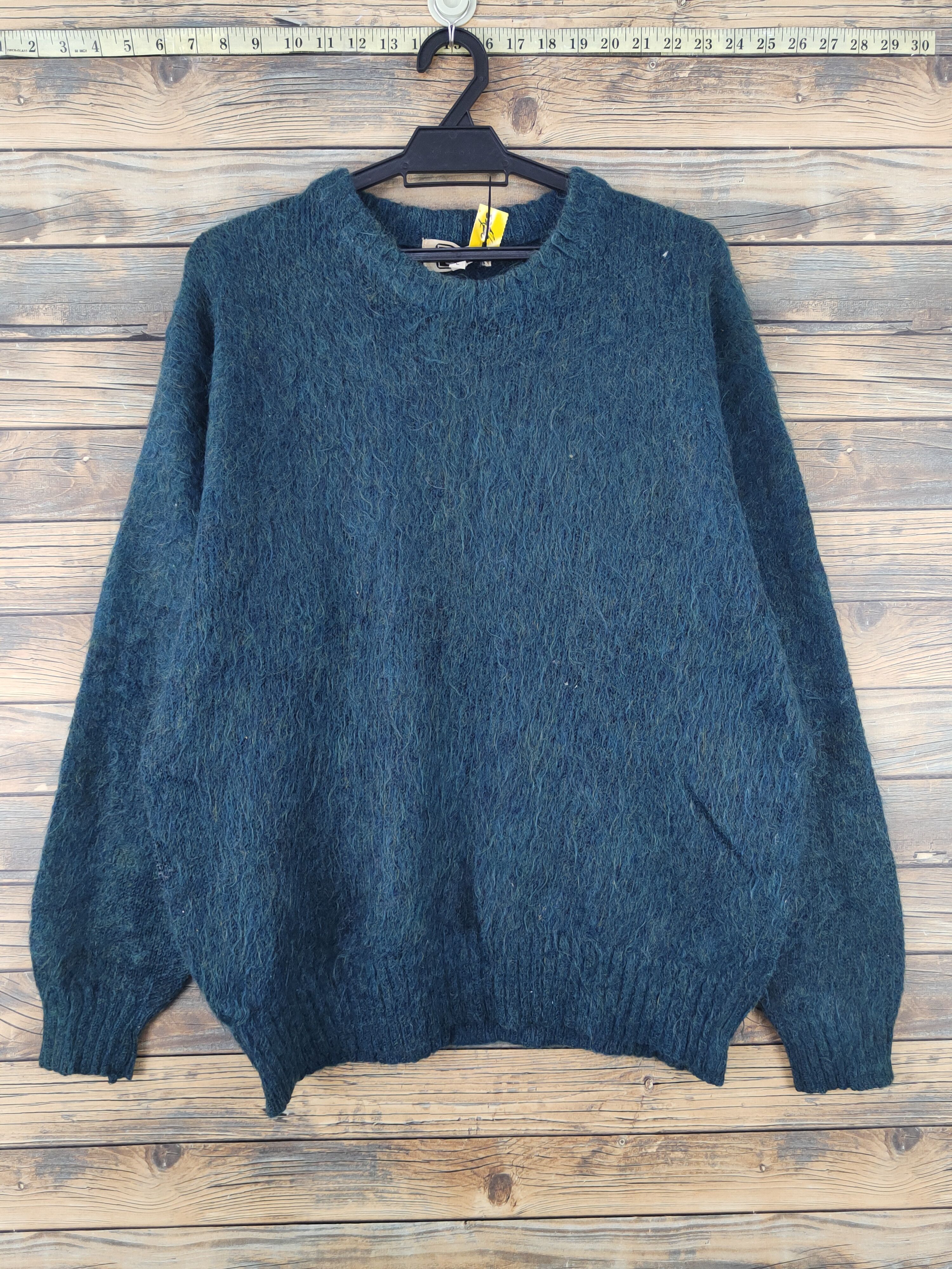 Vintage Gim Green Wool mohair vintage fur Knitwear Sweatshirt #W1828 Size US L / EU 52-54 / 3 - 1 Thumbnail