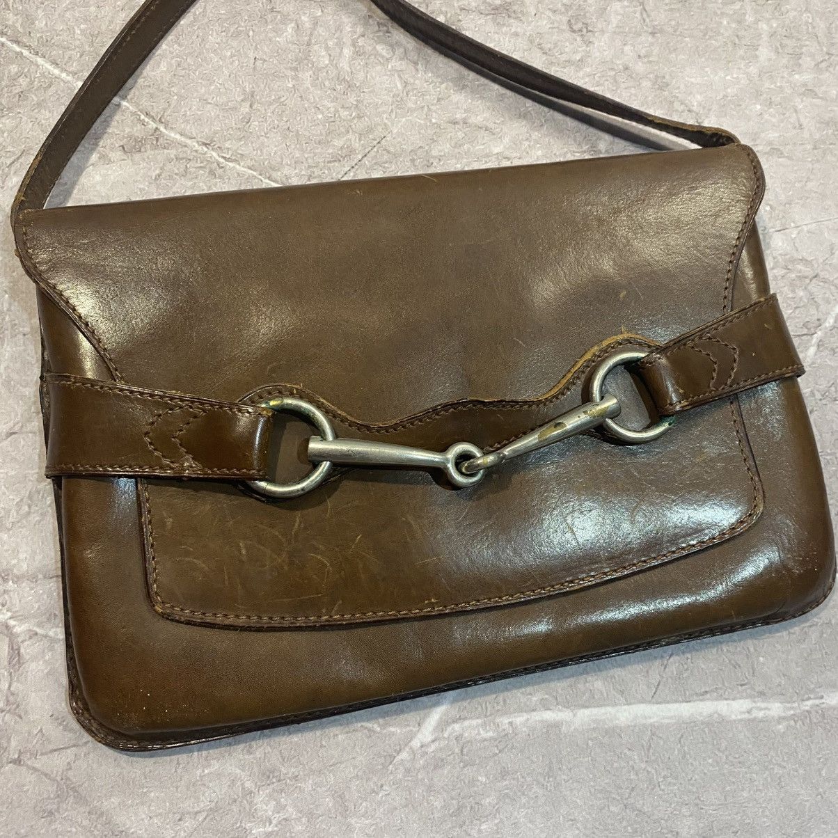 Gucci × Vintage RARE ! VINTAGE GUCCI LEATHER CROSSBODY BAGS 70s Size ONE SIZE - 3 Thumbnail