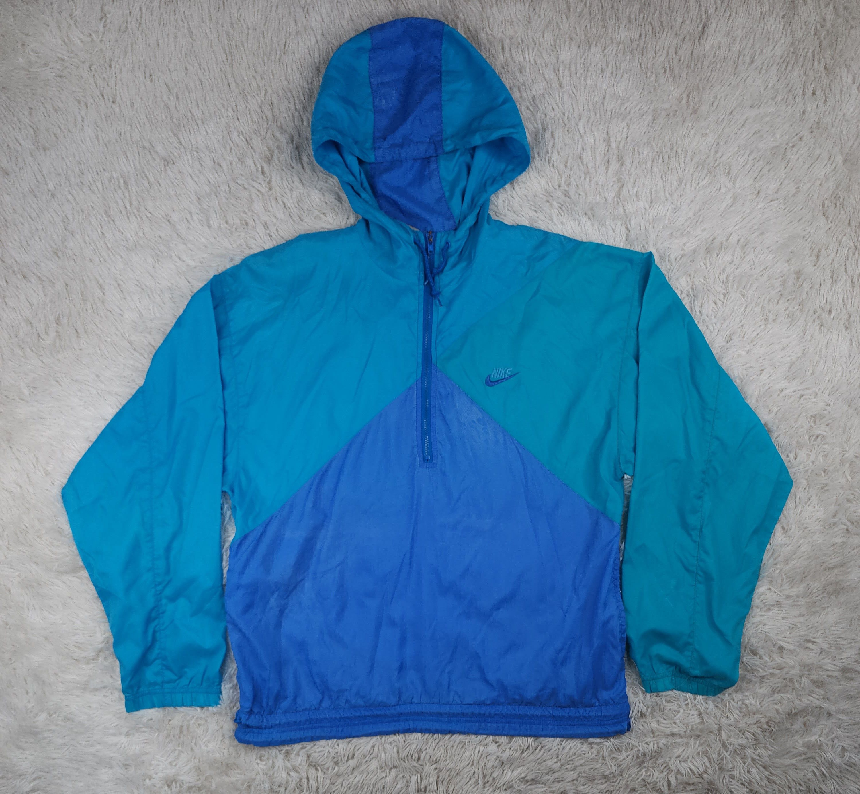 Nike Vintage Nike 1/4 zip windbreaker hoodied jacket Size US M / EU 48-50 / 2 - 1 Thumbnail