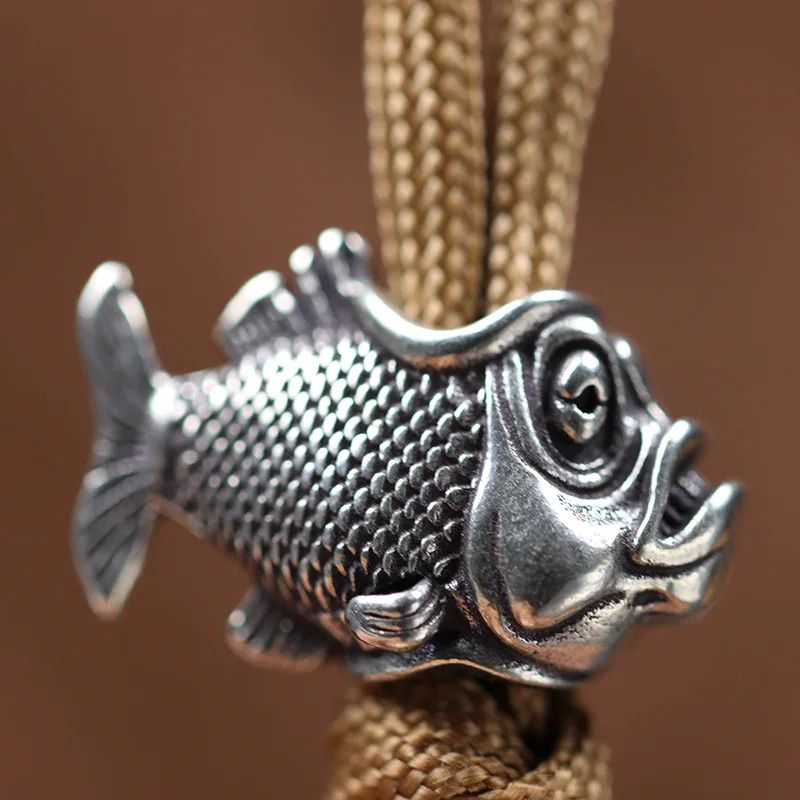 Handmade 3Pcs Piranha Fish Knife Beads Paracord Bead Zipper Umbrella Size ONE SIZE - 1 Thumbnail