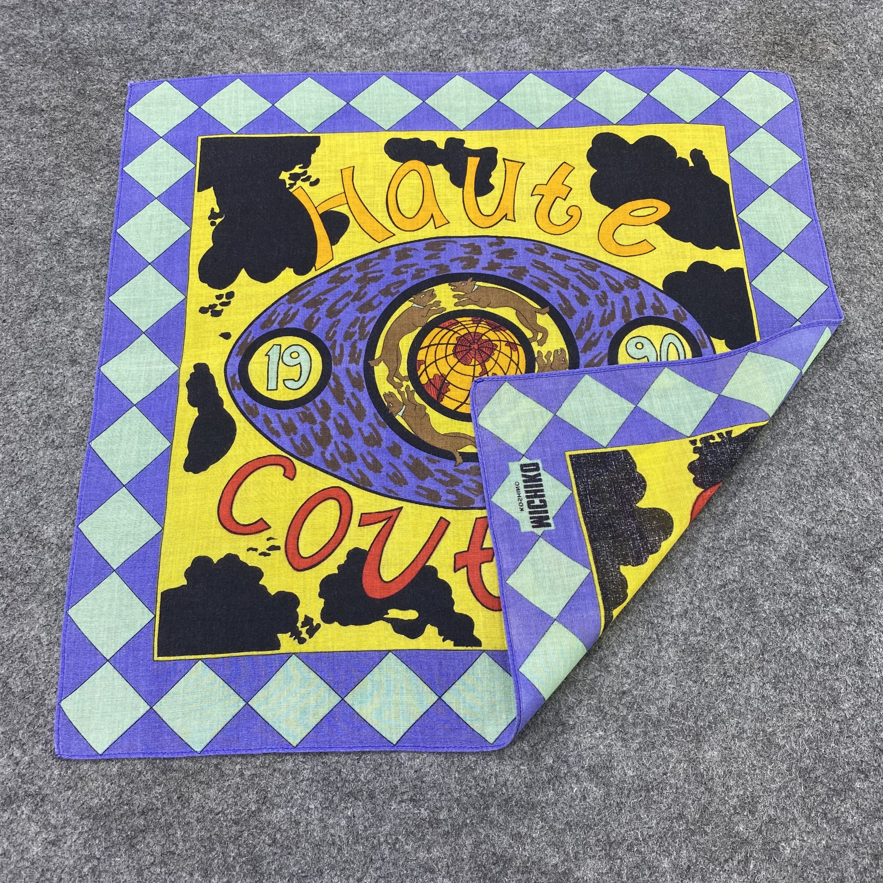 Japanese Brand Michiko Koshino Handkerchief Neckerchief Bandana-B1912 Size ONE SIZE - 5 Thumbnail
