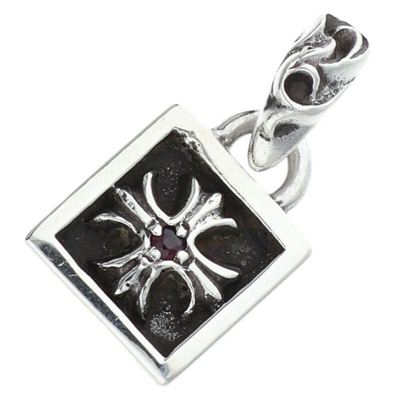 Chrome Hearts Chrome Hearts Framed CH Plus Ruby Necklace Size ONE SIZE - 1 Thumbnail