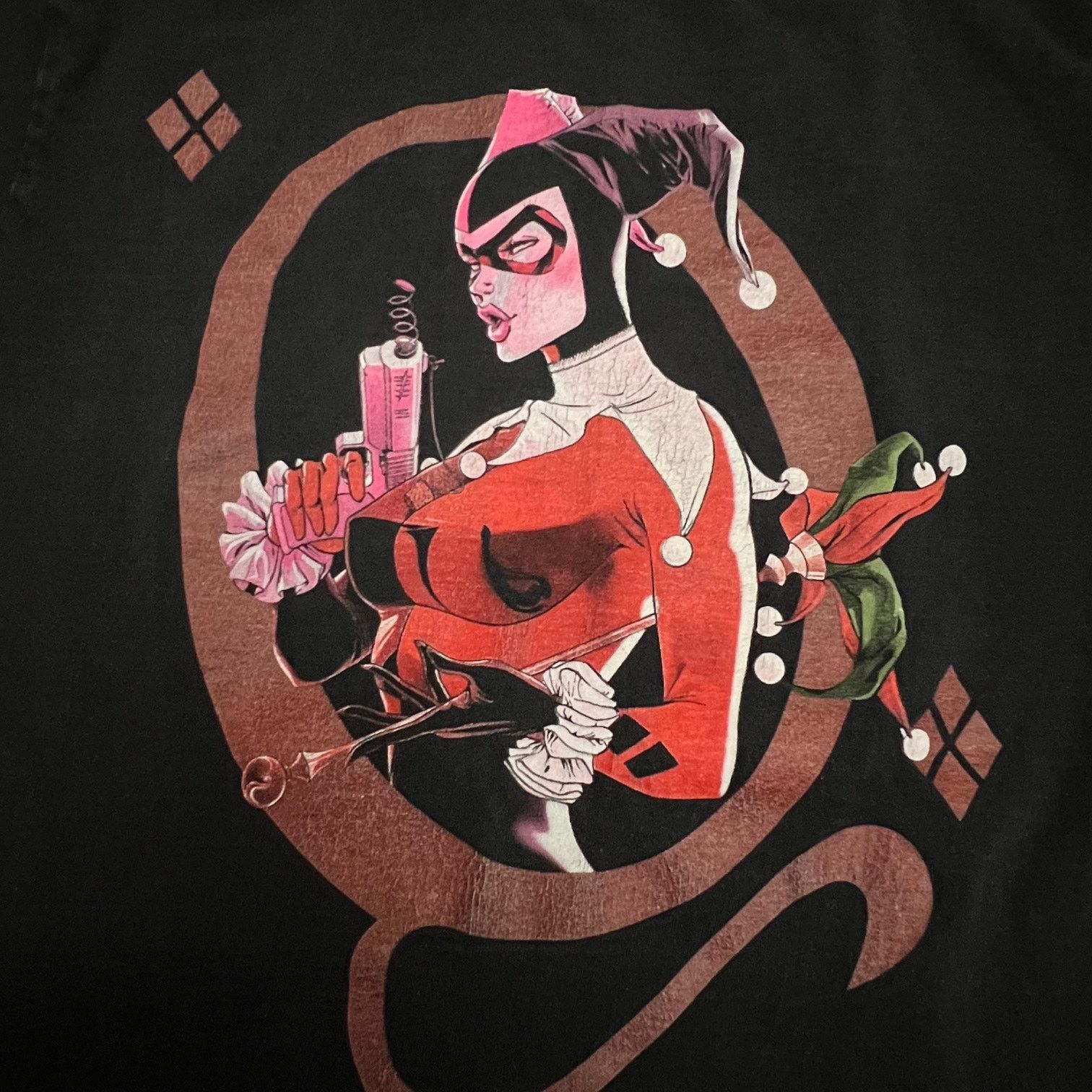 DC Comics Vintage Harley Quinn Graphitti T-Shirt Black - Rare 2008 Tee Size US S / EU 44-46 / 1 - 2 Thumbnail