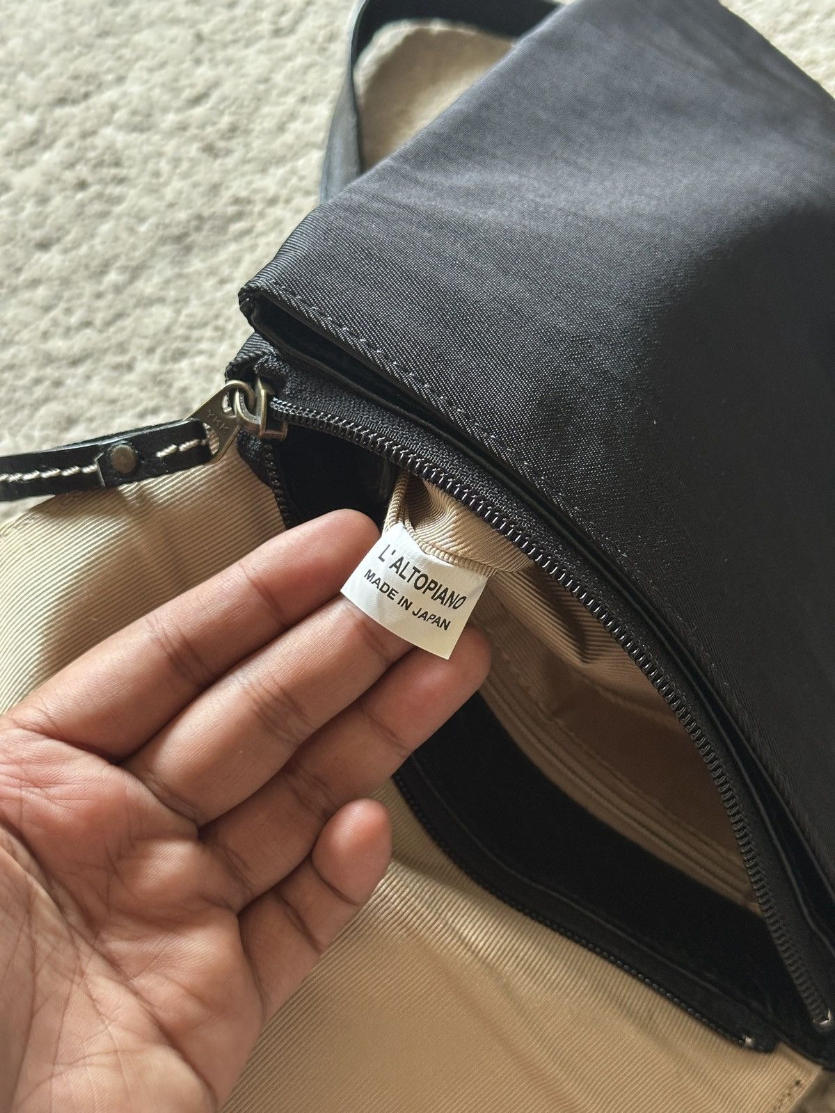 Comme des Garcons Homme Plus 1990s L’ALTOPIANO Nylon mix Leather Sling Bag/Crossbody Bag Size ONE SIZE - 11 Thumbnail