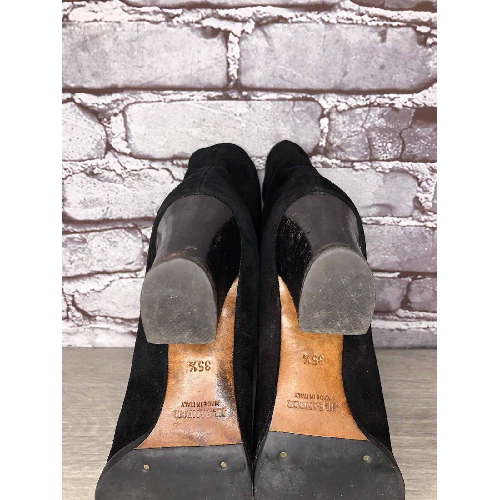 Jil Sander Jil Sander Black Suede Leather Pull On Heel Booties Boots Wo Size US 5 / IT 35 - 16 Thumbnail