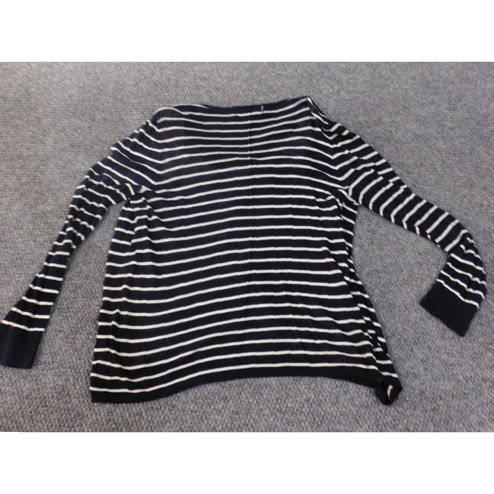 Michael Kors Michael Kors Blouse Women XL Blue Striped Pullover Round Neck Casual Denim Cotton Ruffle Stretch Regular Classic Basic Shirt Top Size XL / US 12-14 / IT 48-50 - 6 Thumbnail