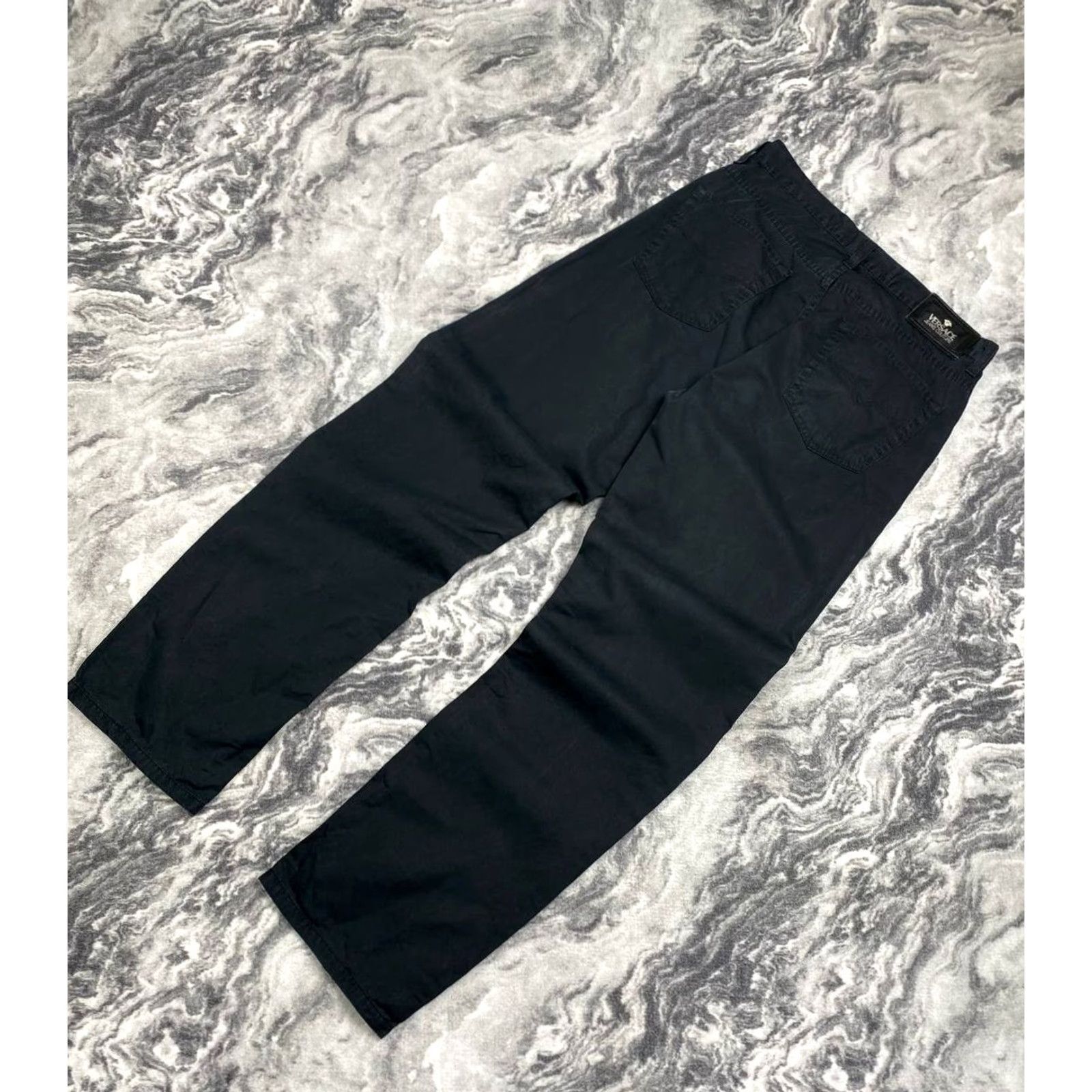 Versace VINTAGE Versace Jeans Couture Pants Men 33 Black Dress Pants Straight Leg 5-Pocket Logo Brand Unbranded Vintage Yes Size 33 Black Mens Size US 33 - 2 Thumbnail