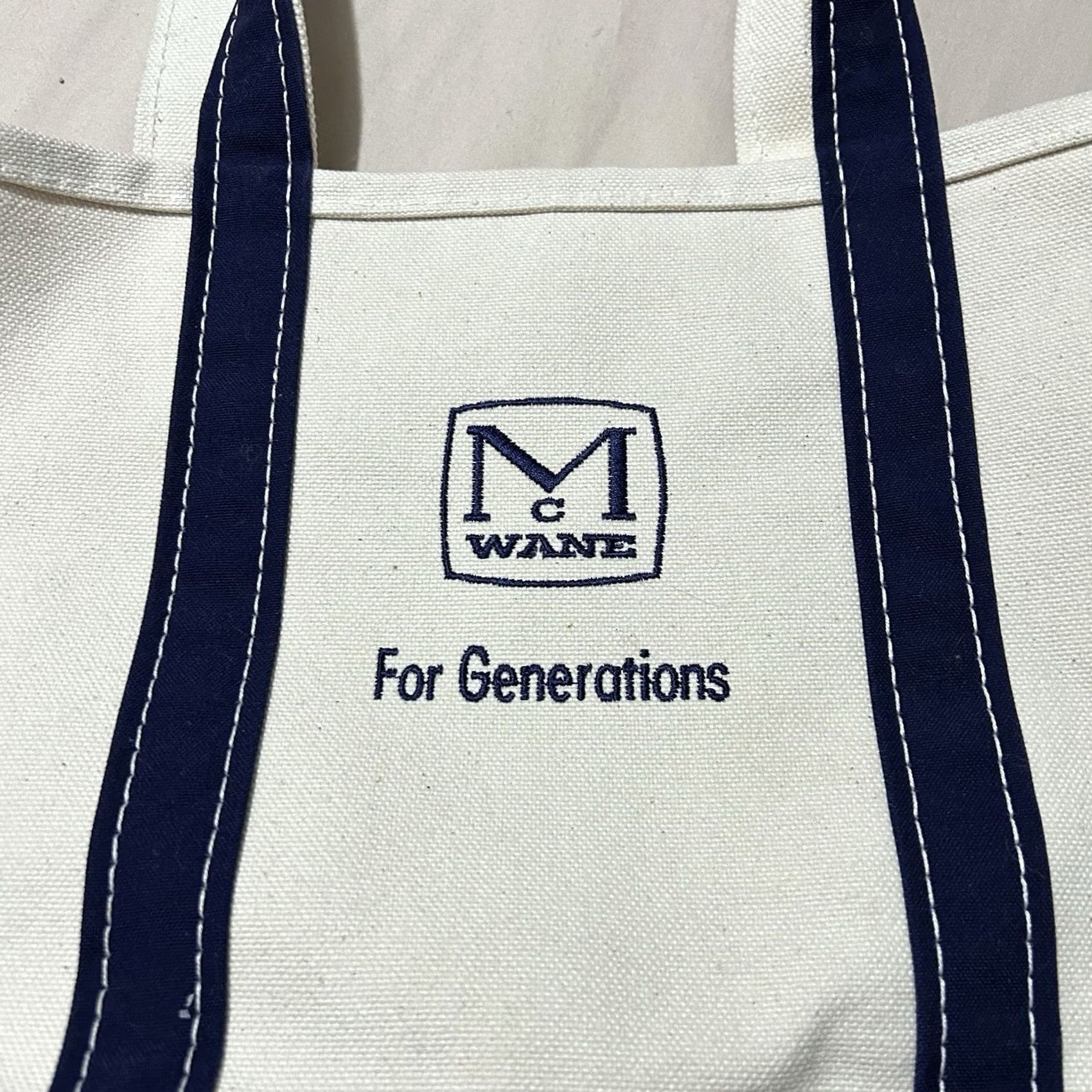 Vintage VINTAGE L.L. Bean Boat And Tote Tote Bag Made In USA Medium Cream And Navy Bag Mens Medium Ivory USA 90s Size ONE SIZE - 3 Thumbnail