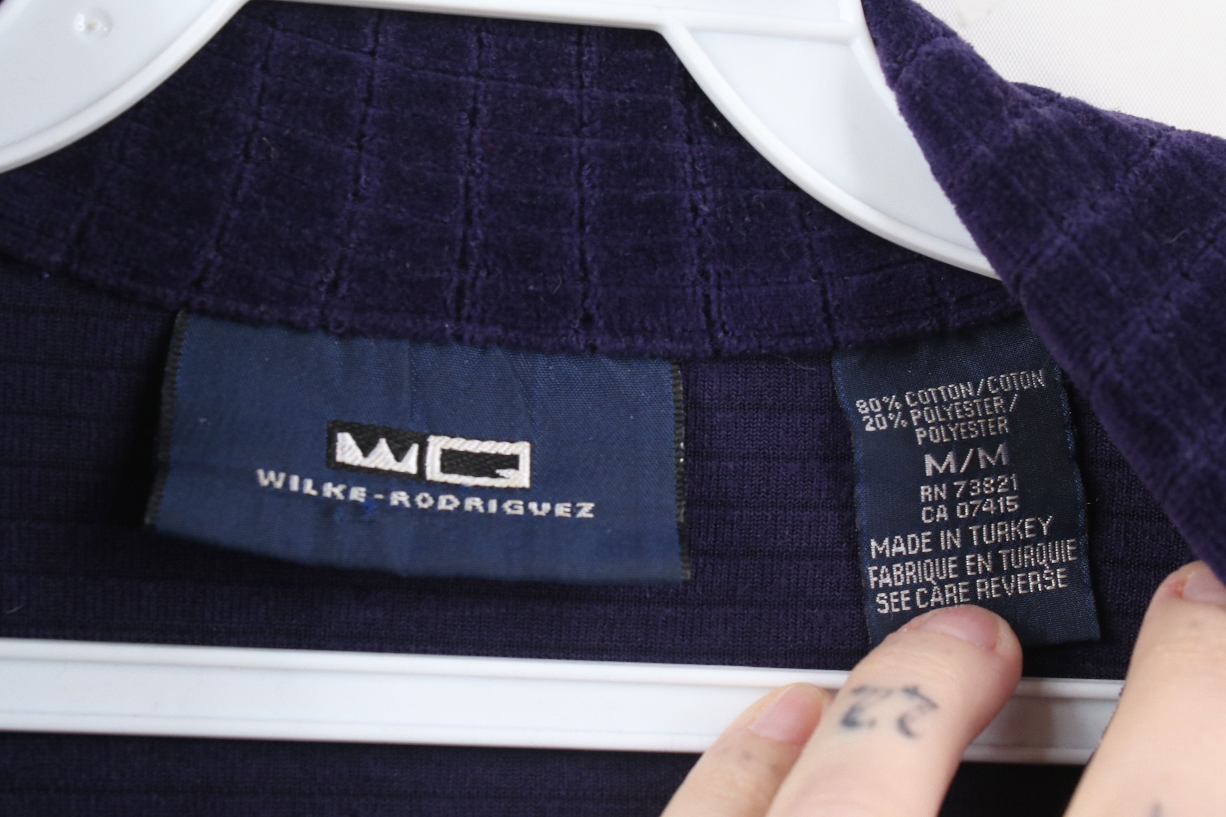 Vintage Vintage 90s Y2K Streetwear Velour 1/4 Zip Long Sleeve Polo Size US M / EU 48-50 / 2 - 7 Thumbnail