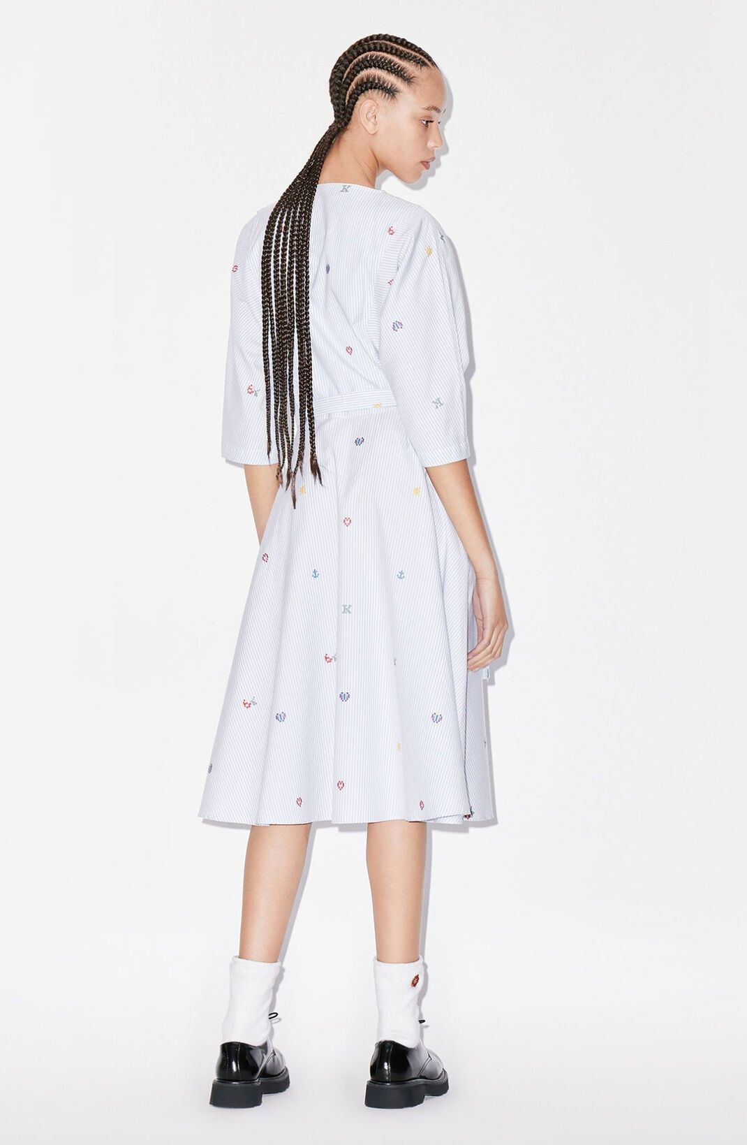 Kenzo o1y1025 Midi Dress in Sky Blue Size S / US 4 / IT 40 - 4 Thumbnail