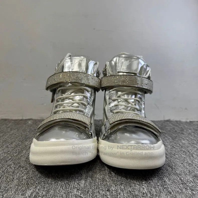 Vintage Giuseppe Zanotti Silver High-Top Sneakers. Size US 8.5 / EU 41-42 - 2 Thumbnail