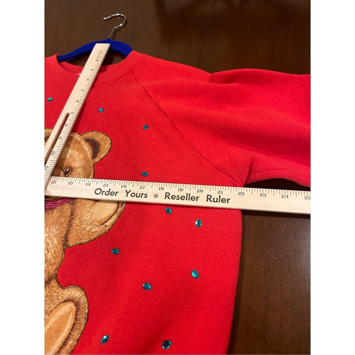 Fruit Of The Loom Sz L - Vintage 1990s Teddy Bear Christmas Bedazzled Sweatshi Size L / US 10 / IT 46 - 4 Thumbnail
